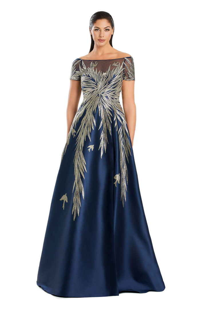 Formal Dresses Long A Line Formal Sequin Evening Dress Navy/Gold