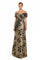 Formal Dresses Long A Line Floral Formal Evening Dress Taupe/Black/Gold