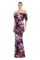 Formal Dresses Floral Long Print Formal Evening Dress Wine/Multi