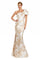 Formal Dresses Long Mermaid Formal Pleated Evening Dress Champagne/Gold