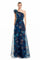 Formal Dresses Long Floral 3D Print Evening Formal Dress Navy/Multi
