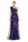 Formal Dresses Long Floral 3D Print Evening Formal Dress Purple/Multi