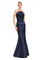 Formal Dresses Long Mermaid Formal Layered Evening Dress Navy