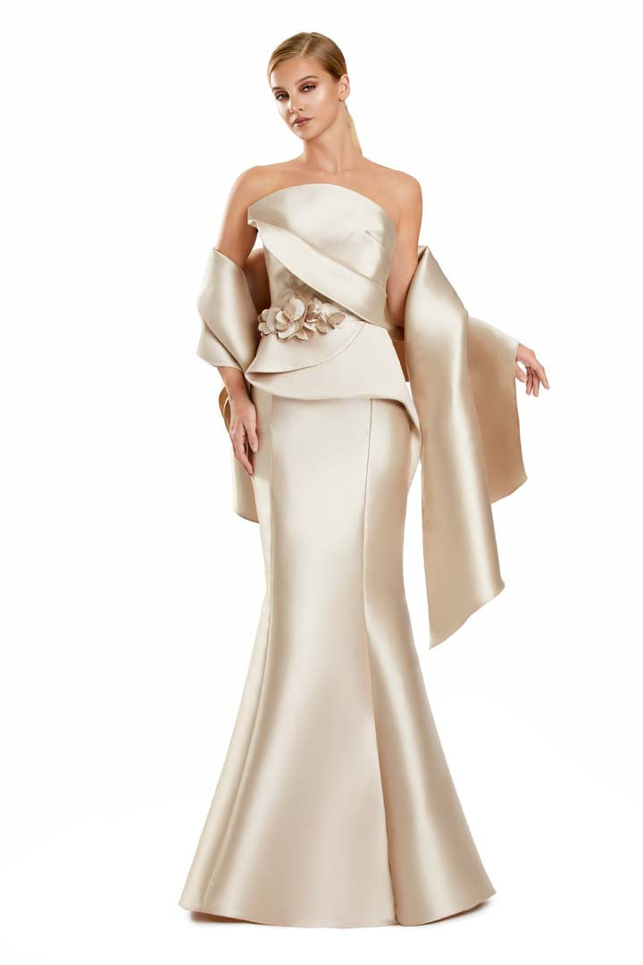 Formal Dresses Long Mermaid Floral Formal Evening Dress Wheat
