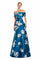 Formal Dresses Formal Long Floral Peplum Dress Teal/Multi
