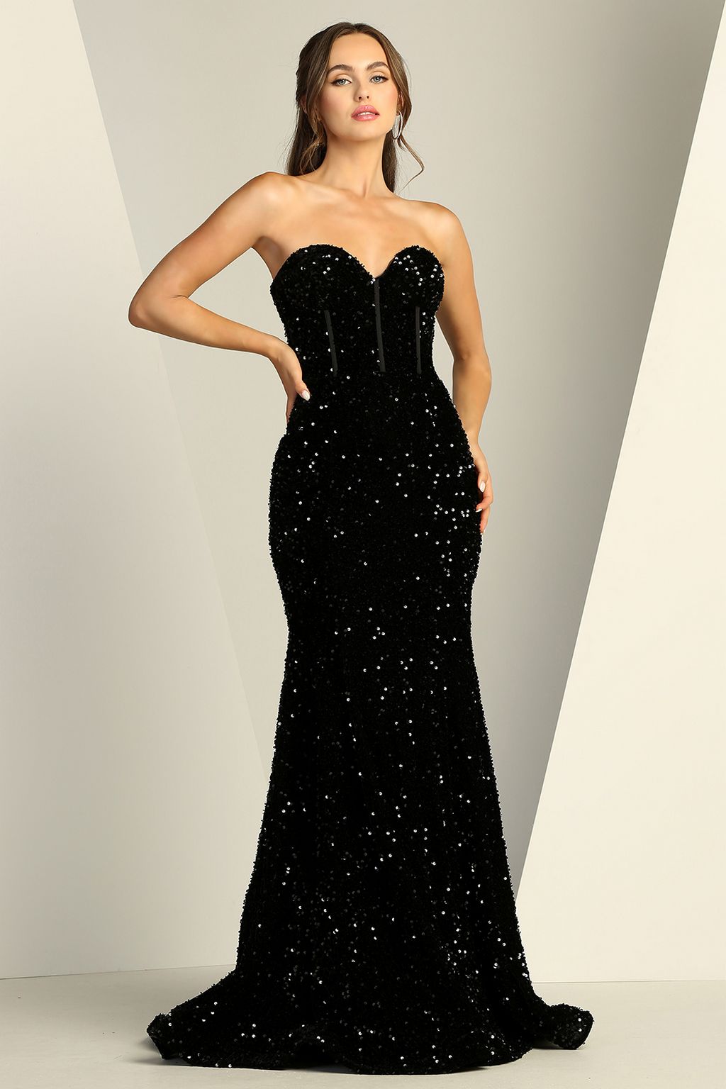 Adora 3112 Formal Long Glitter Sequin Prom Dress