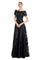Formal Dresses A Line Long Formal Beaded Dress Black/Nude