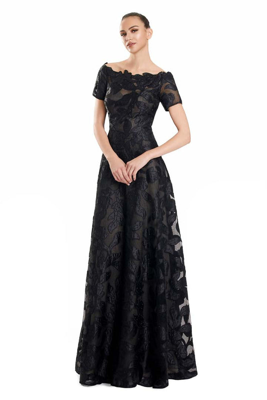 Formal Dresses A Line Long Formal Beaded Dress Black/Nude