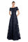 Formal Dresses A Line Long Formal Beaded Dress Navy/Nude
