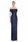 Formal Dresses Beaded Long Formal Pleated Evening Dress Navy