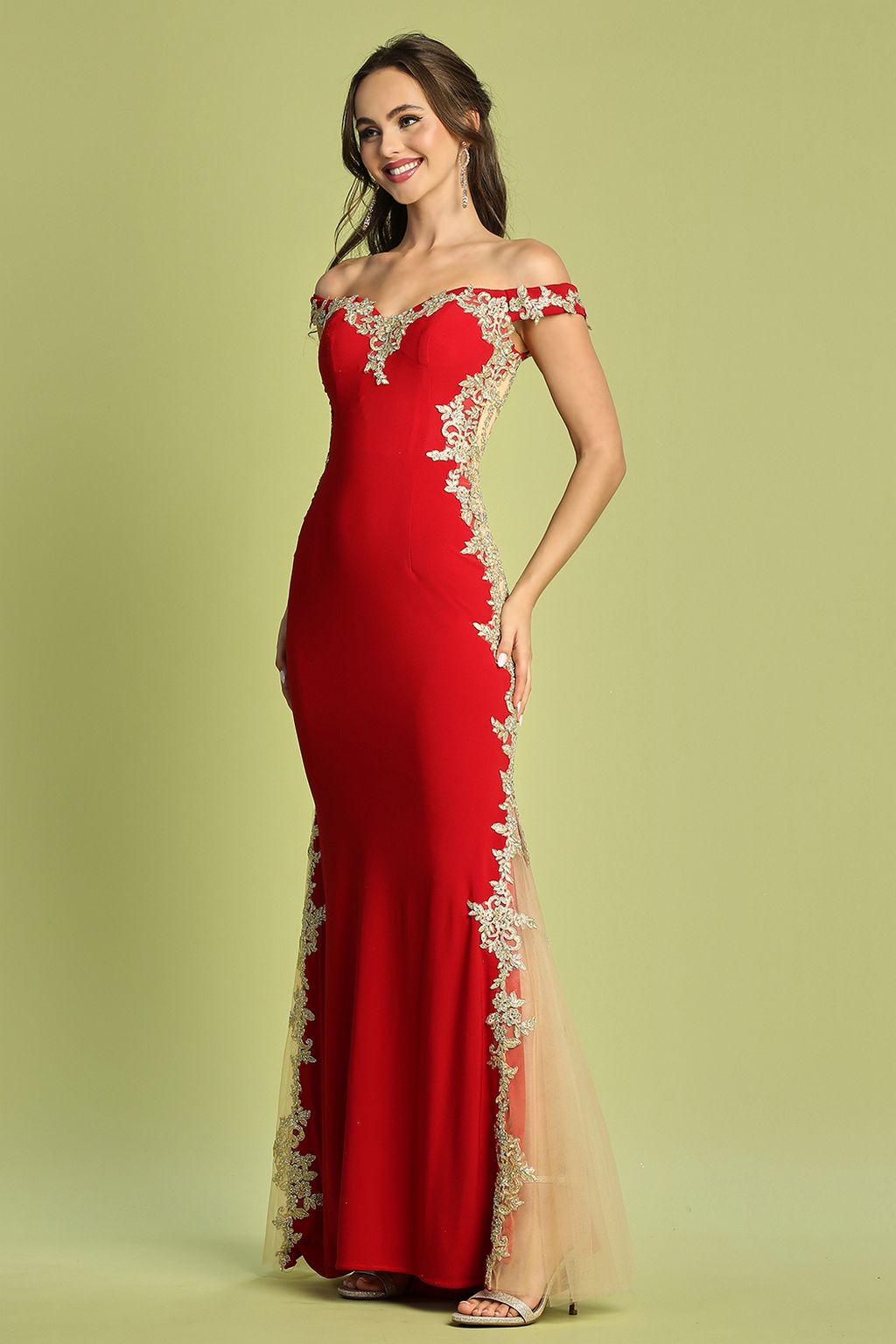 Adora 3117 Mermaid Long Formal Applique Prom Dress