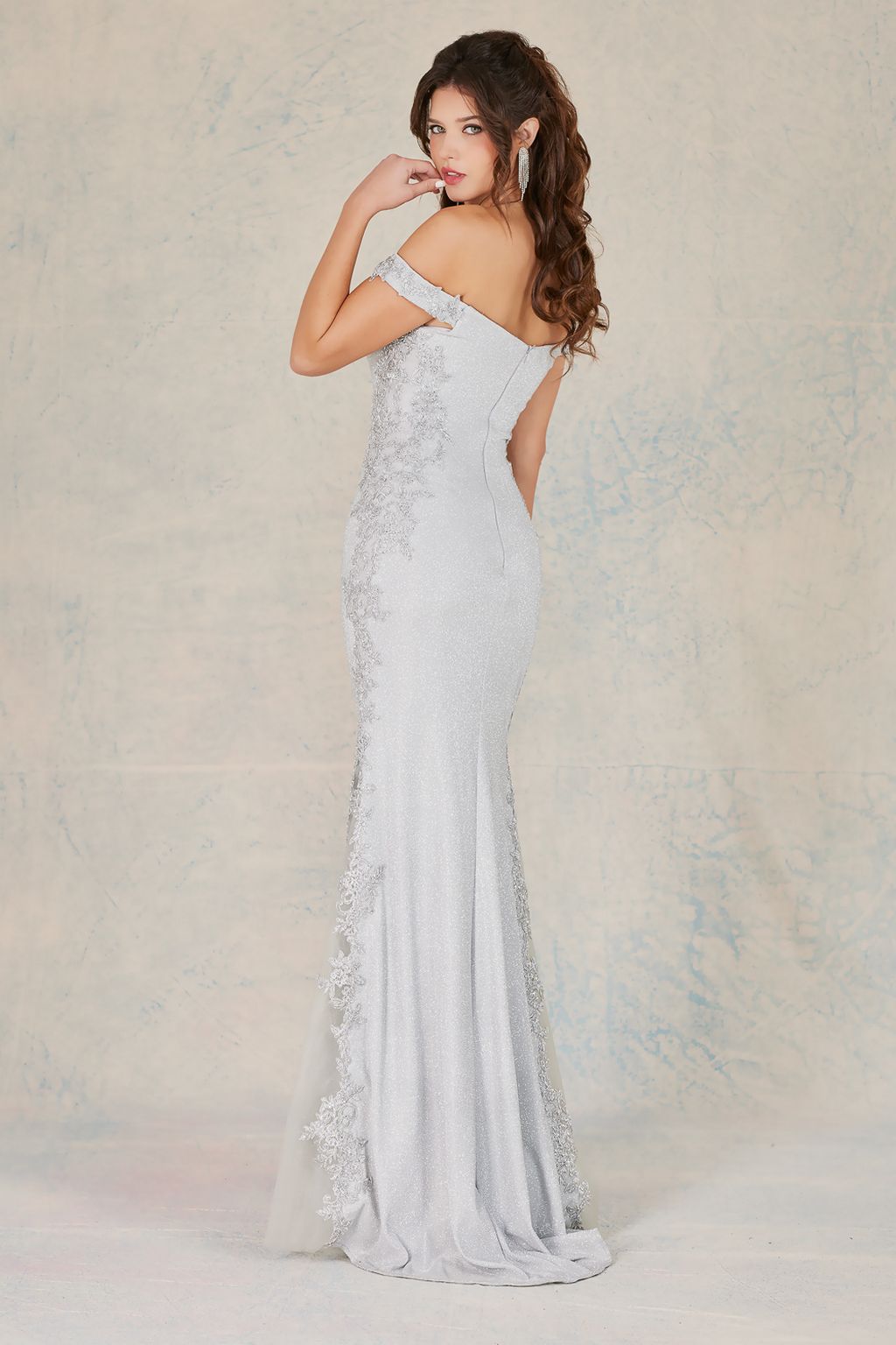 Adora 3118 Prom Long Mermaid Metallic Glitter Formal Dress