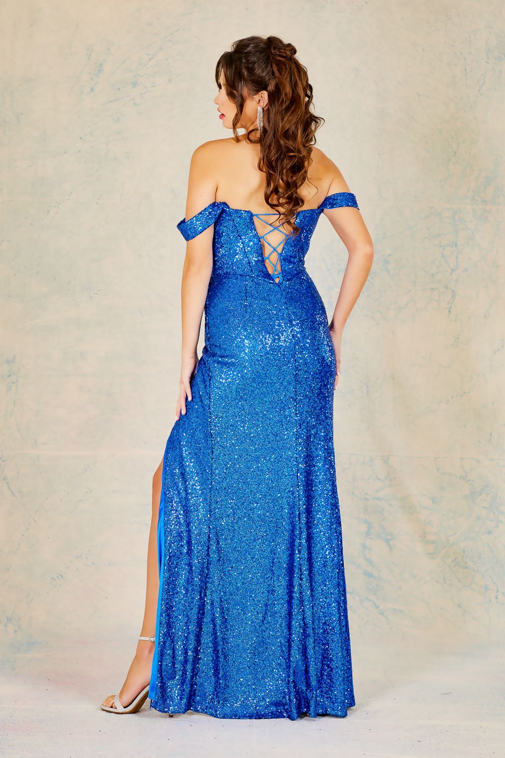 Adora 3119 Prom Long Fitted Formal Corset Sequin Dress