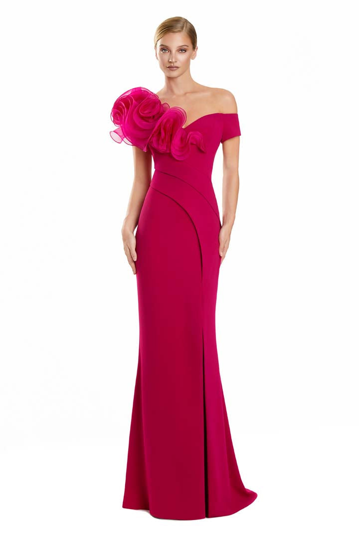 Alexander by Daymor 3122F25 Long Formal Evening Ruffle Dress