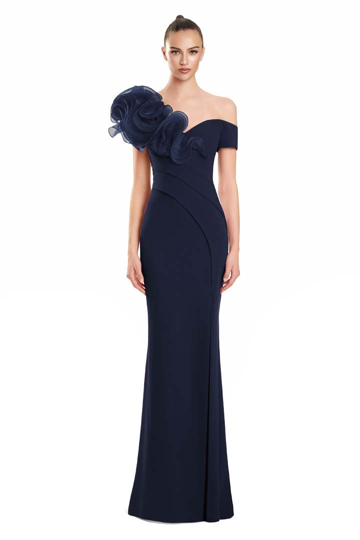 Alexander by Daymor 3122F25 Long Formal Evening Ruffle Dress
