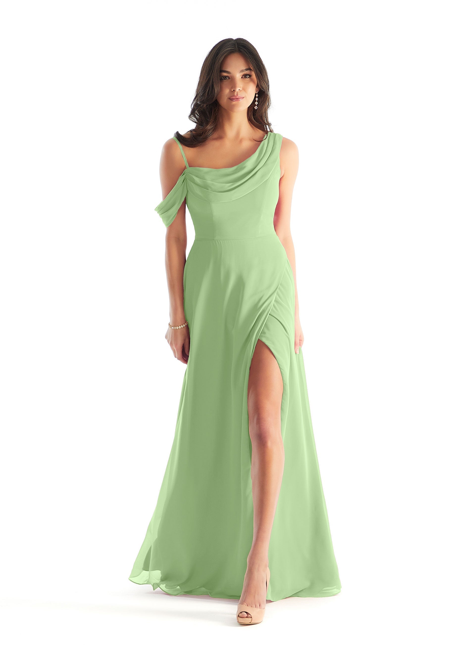 Formal Dresses A Line Formal Evening Slit Long Dress MGNY Madeline Gardner New York 31222 Sage