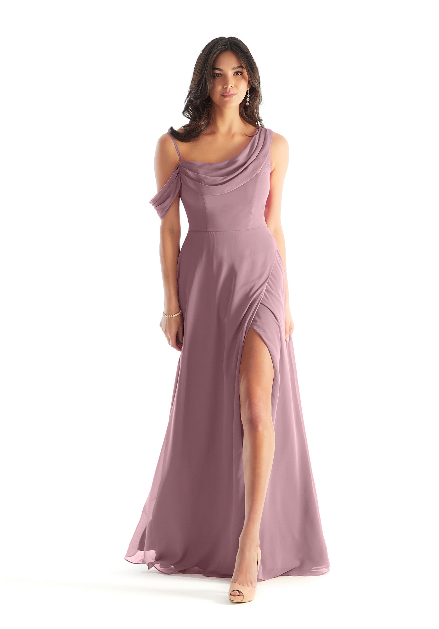Formal Dresses Evening Slit A Line Long Formal Dress MGNY Madeline Gardner New York 31222 French Lilac
