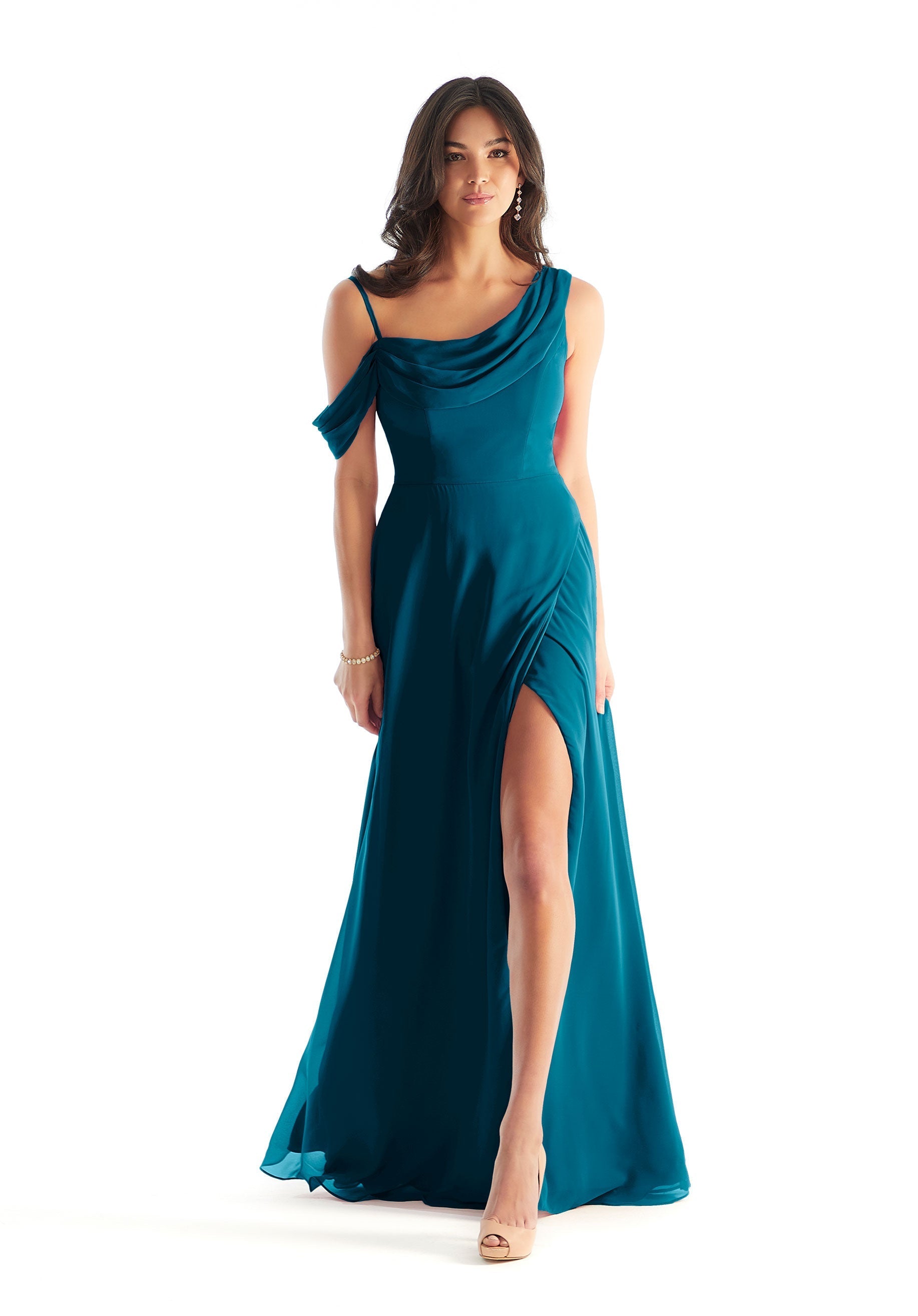 Formal Dresses Slit Long Formal A Line Evening Dress MGNY Madeline Gardner New York 31222 Marine
