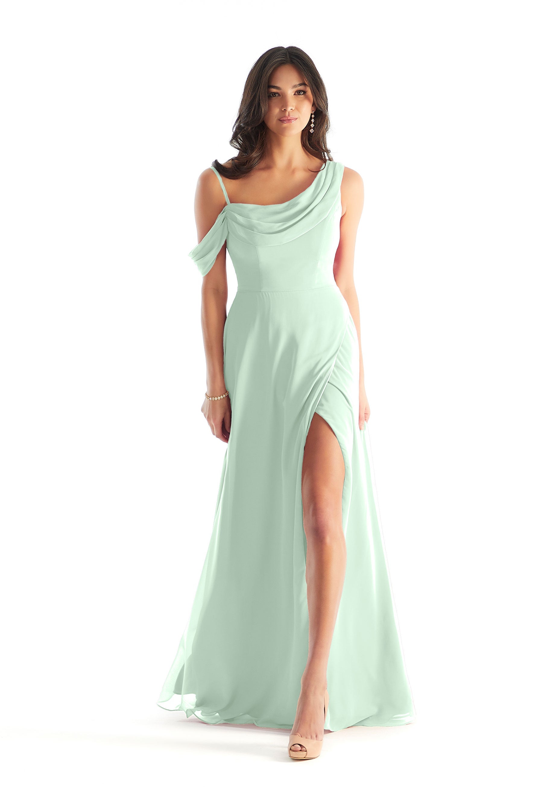Formal Dresses Evening Slit A Line Long Formal Dress MGNY Madeline Gardner New York 31222 Sea Glass