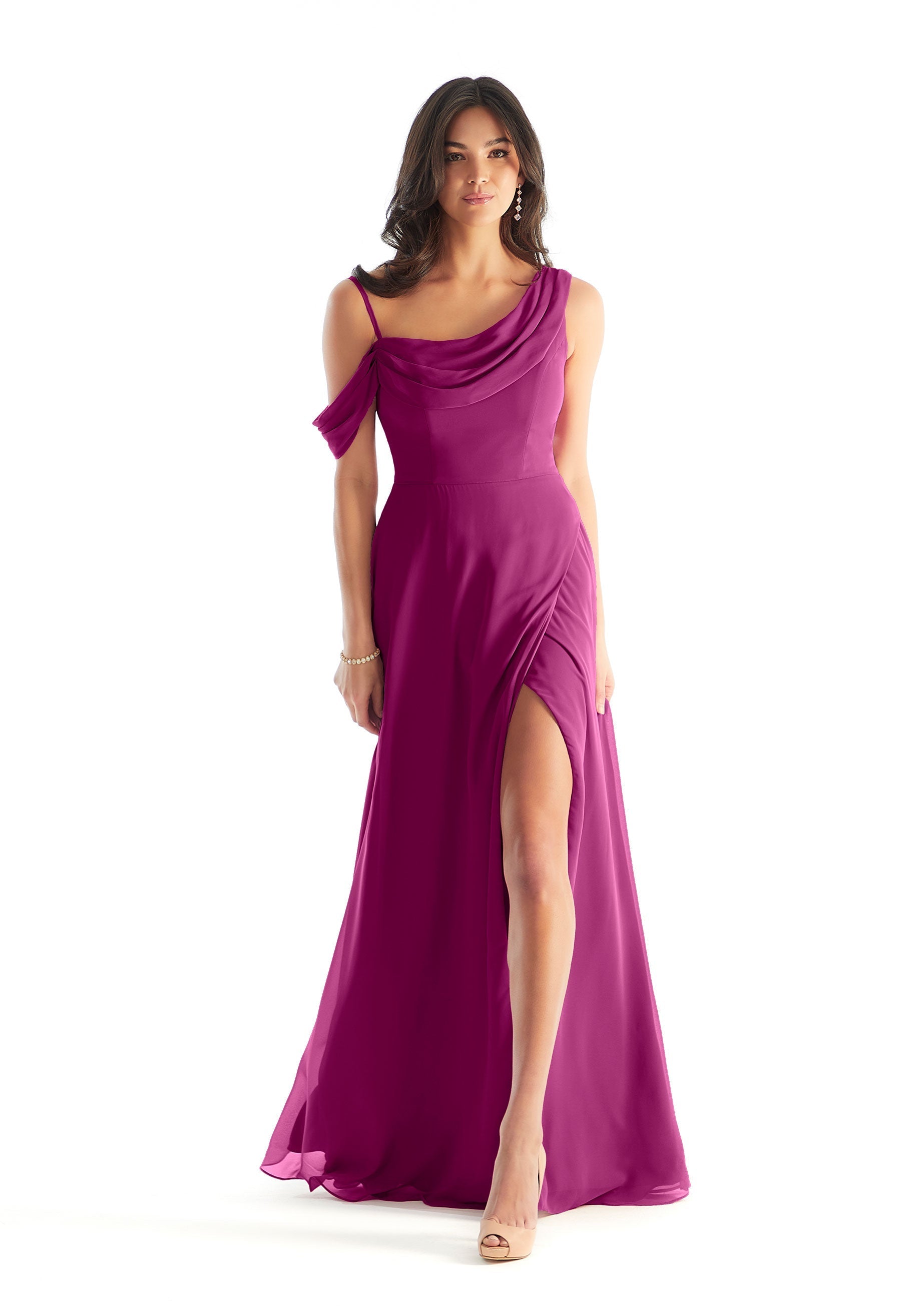 Formal Dresses Formal Evening Slit A Line Long Dress MGNY Madeline Gardner New York 31222 Mulberry