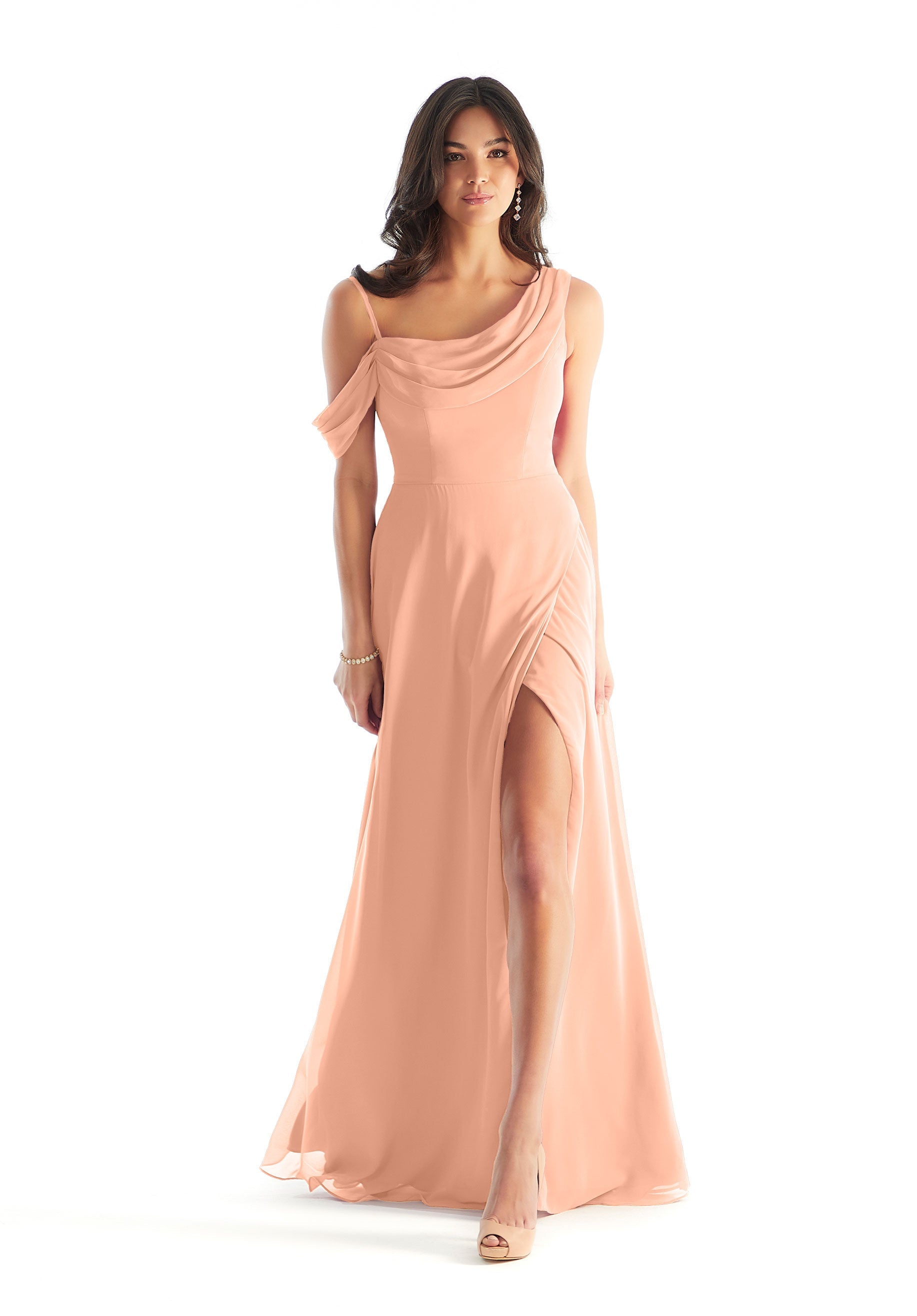 Formal Dresses Formal Long A Line Evening Slit Dress MGNY Madeline Gardner New York 31222 Blush