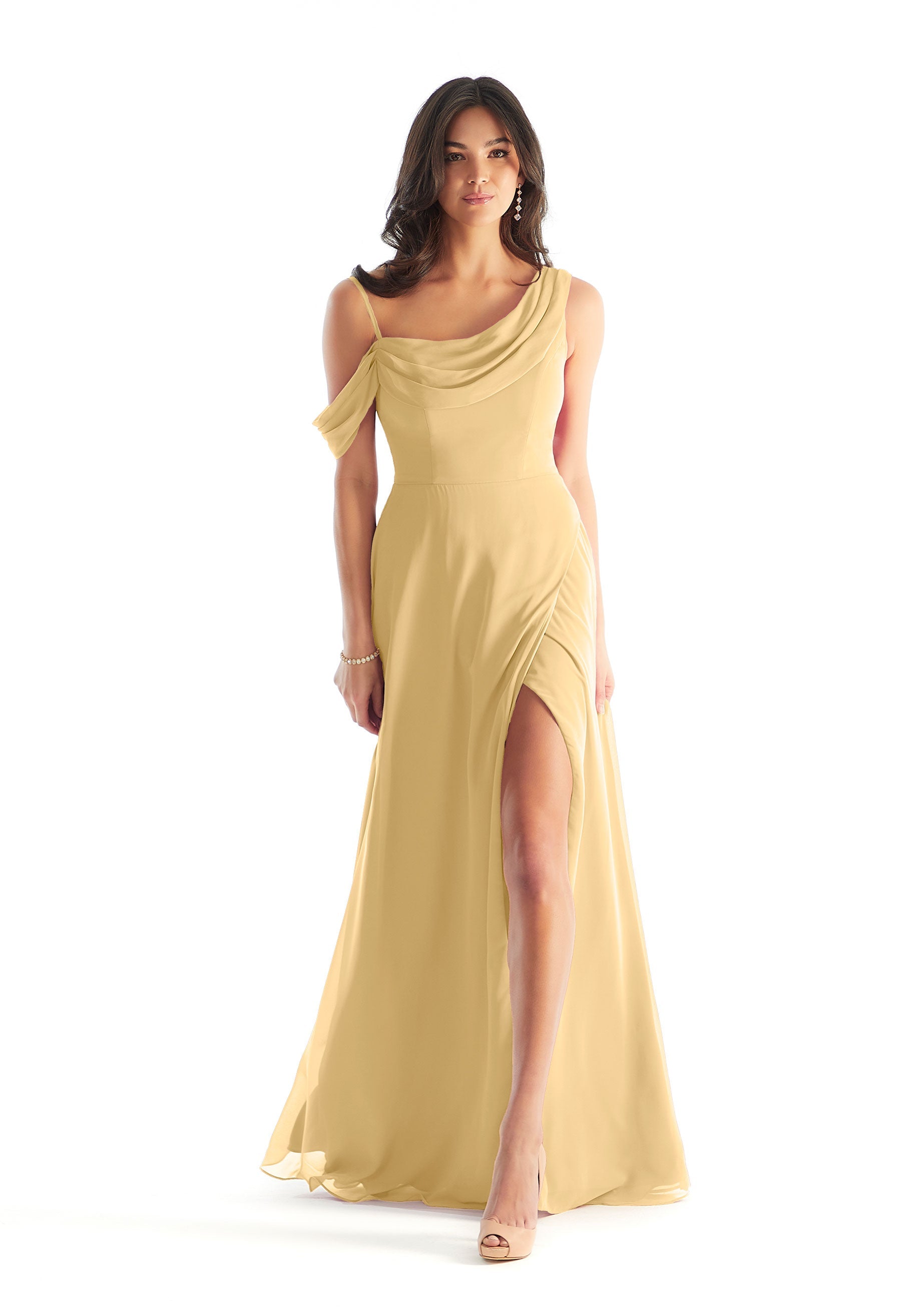 Formal Dresses Formal Long A Line Evening Slit Dress MGNY Madeline Gardner New York 31222 Buttercup