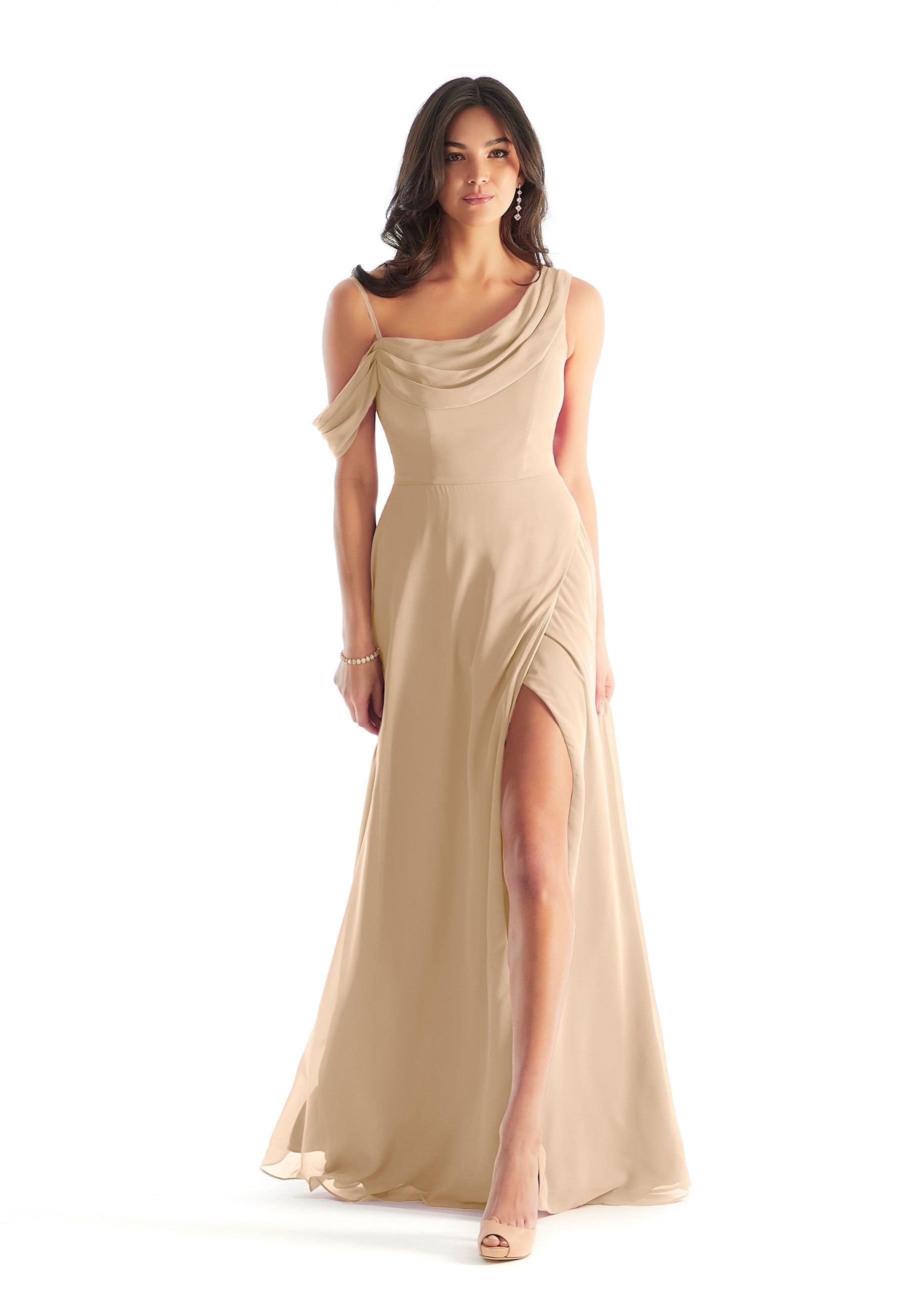 Formal Dresses Formal Long A Line Evening Slit Dress MGNY Madeline Gardner New York 31222 Champagne