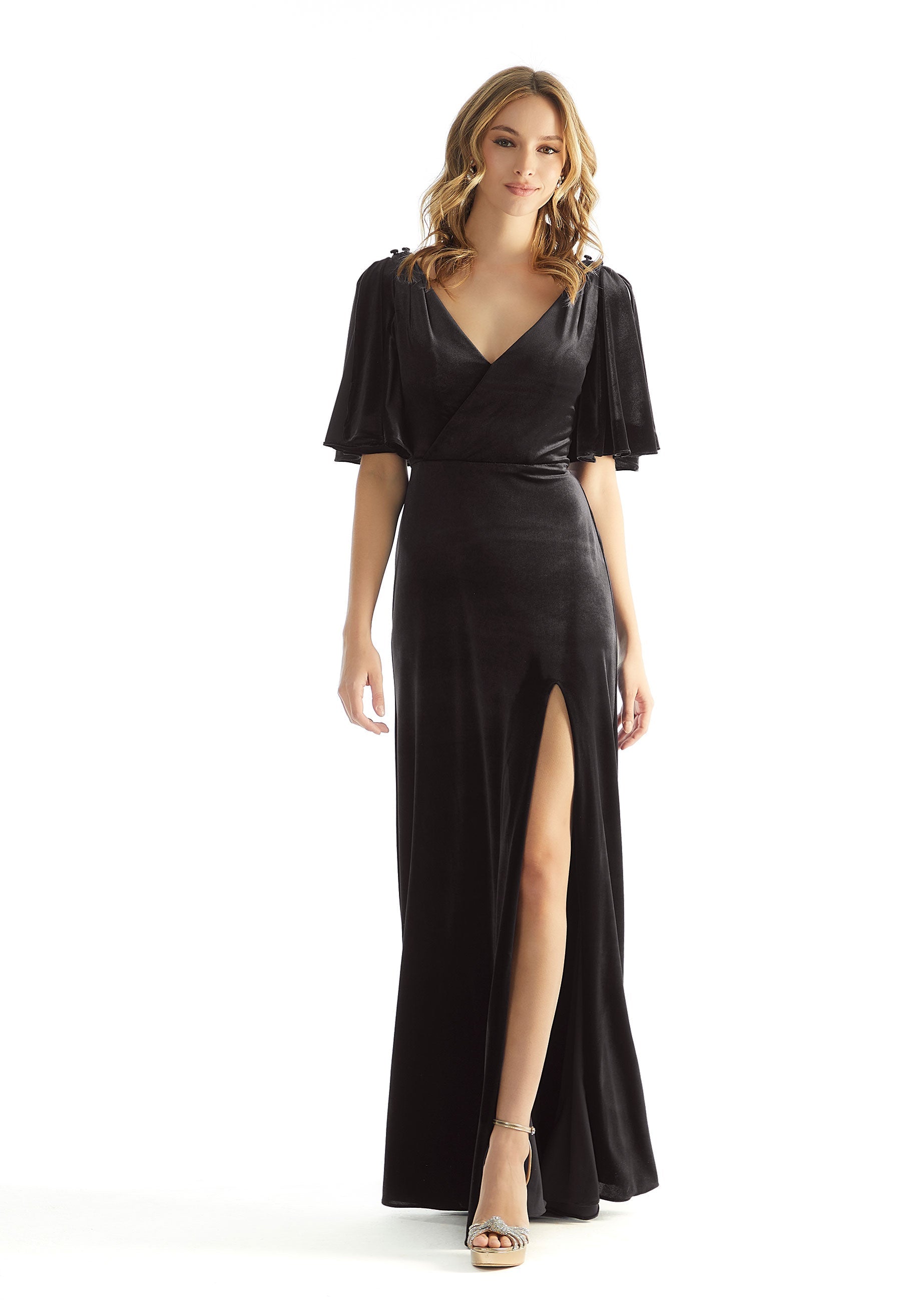 Formal Dresses Long Formal Velvet Dress MGNY Madeline Gardner New York 31223 Black