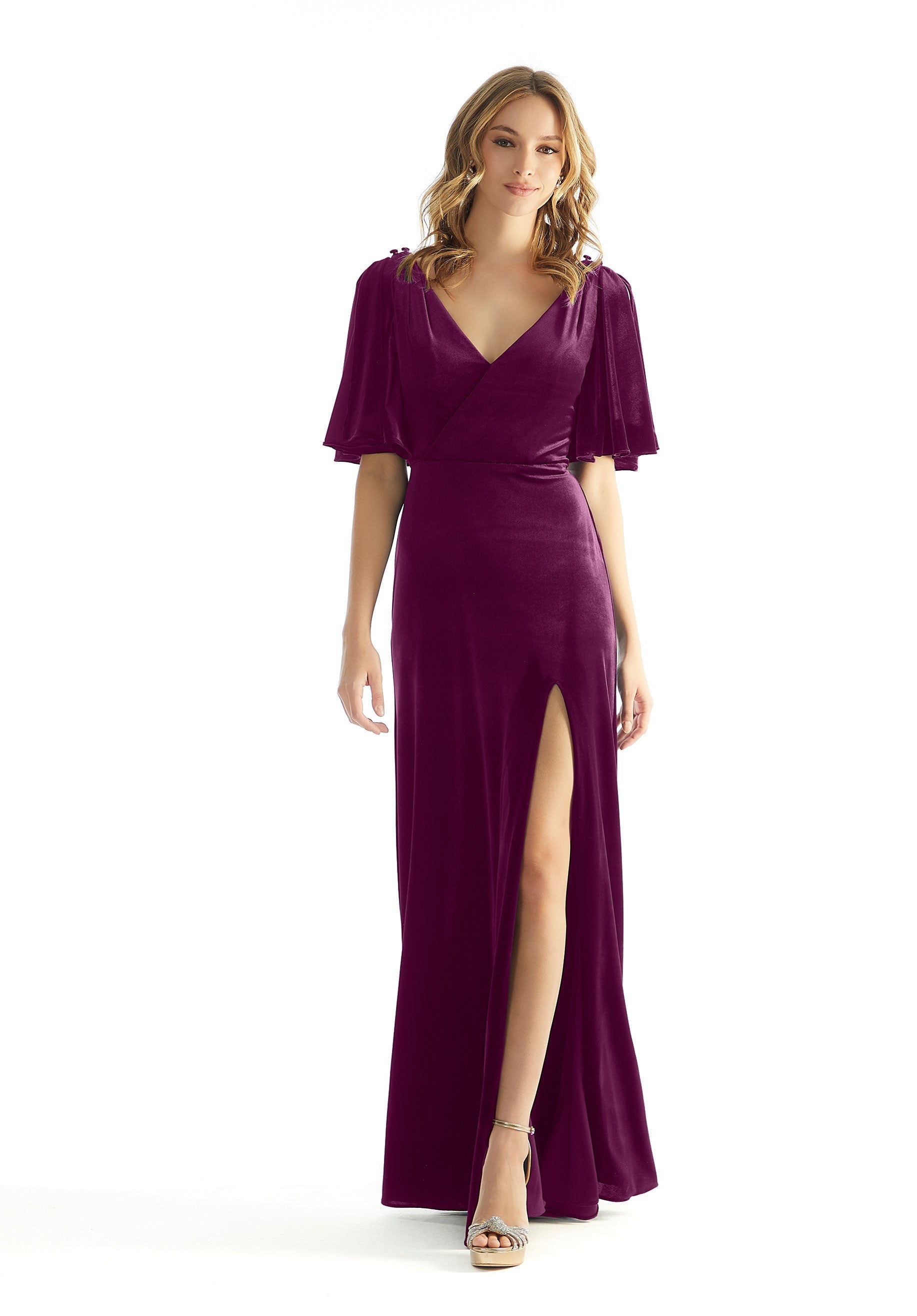 Formal Dresses Long Formal Velvet Dress MGNY Madeline Gardner New York 31223 Eggplant