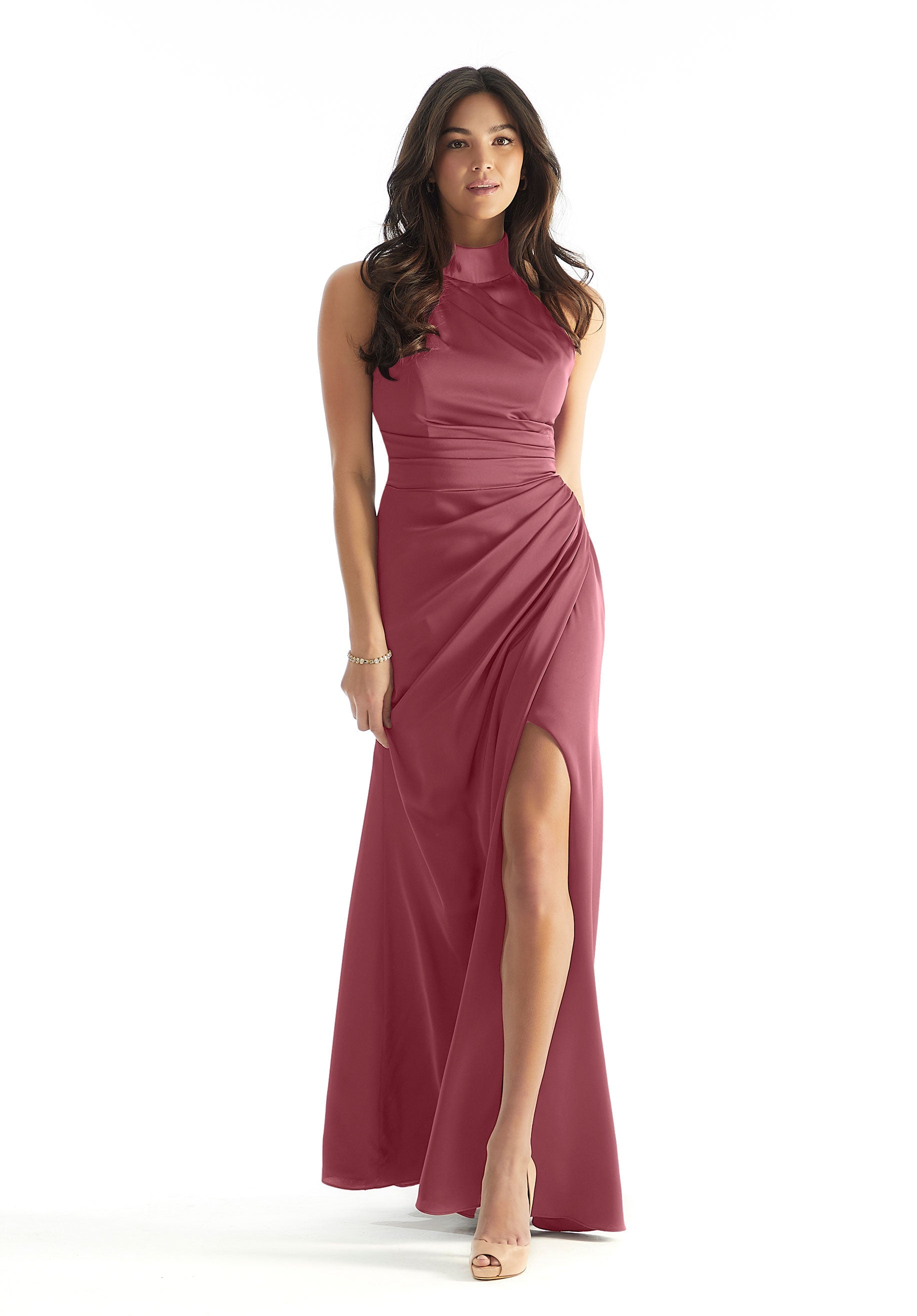 Formal Dresses Long Formal Slit Dress MGNY Madeline Gardner New York 31224 Rosewood
