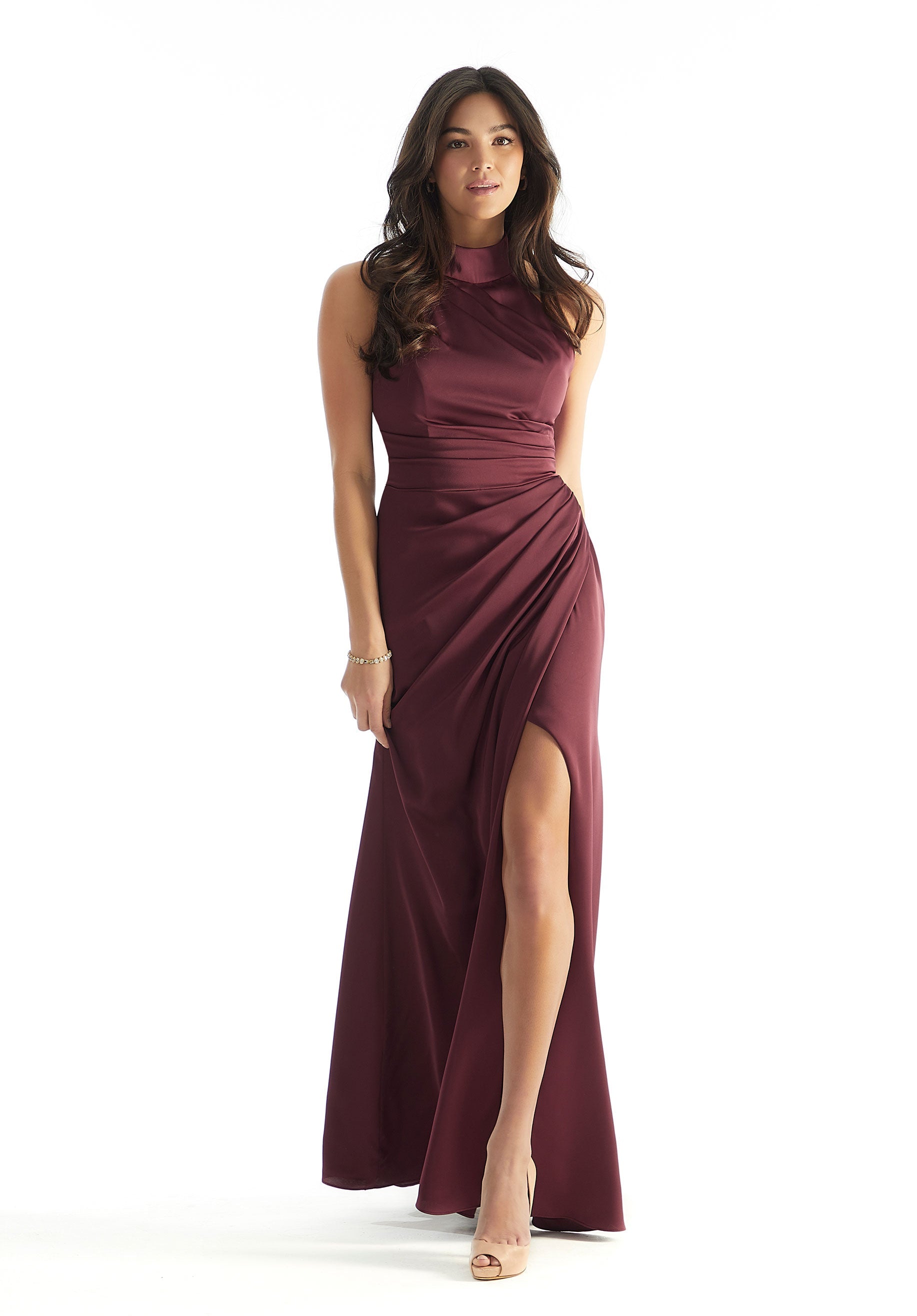 Formal Dresses Long Slit Formal Dress MGNY Madeline Gardner New York 31224 Bordeaux