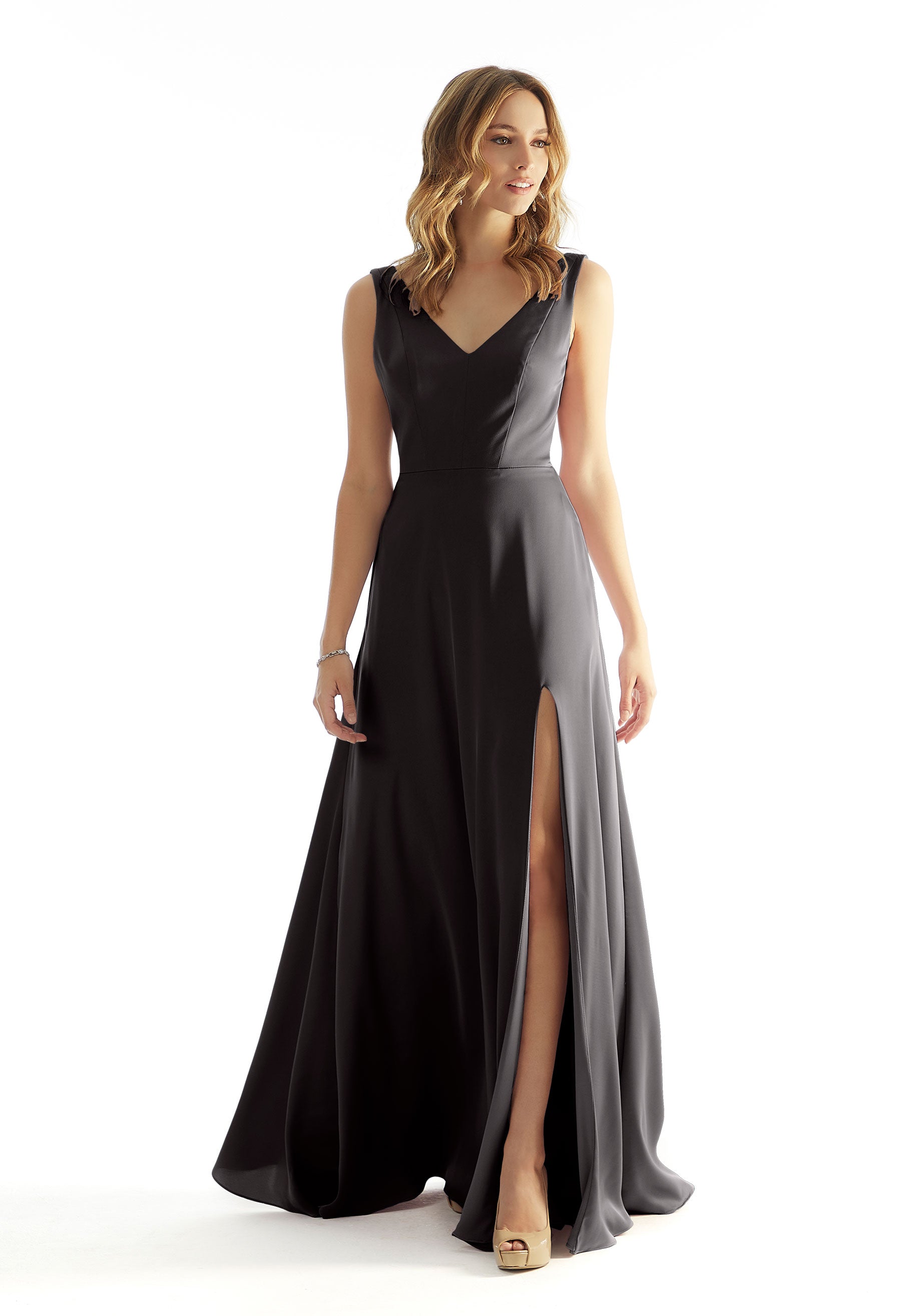 Formal Dresses Long Formal Slit Gown Evening Dress MGNY Madeline Gardner New York 31225 Black