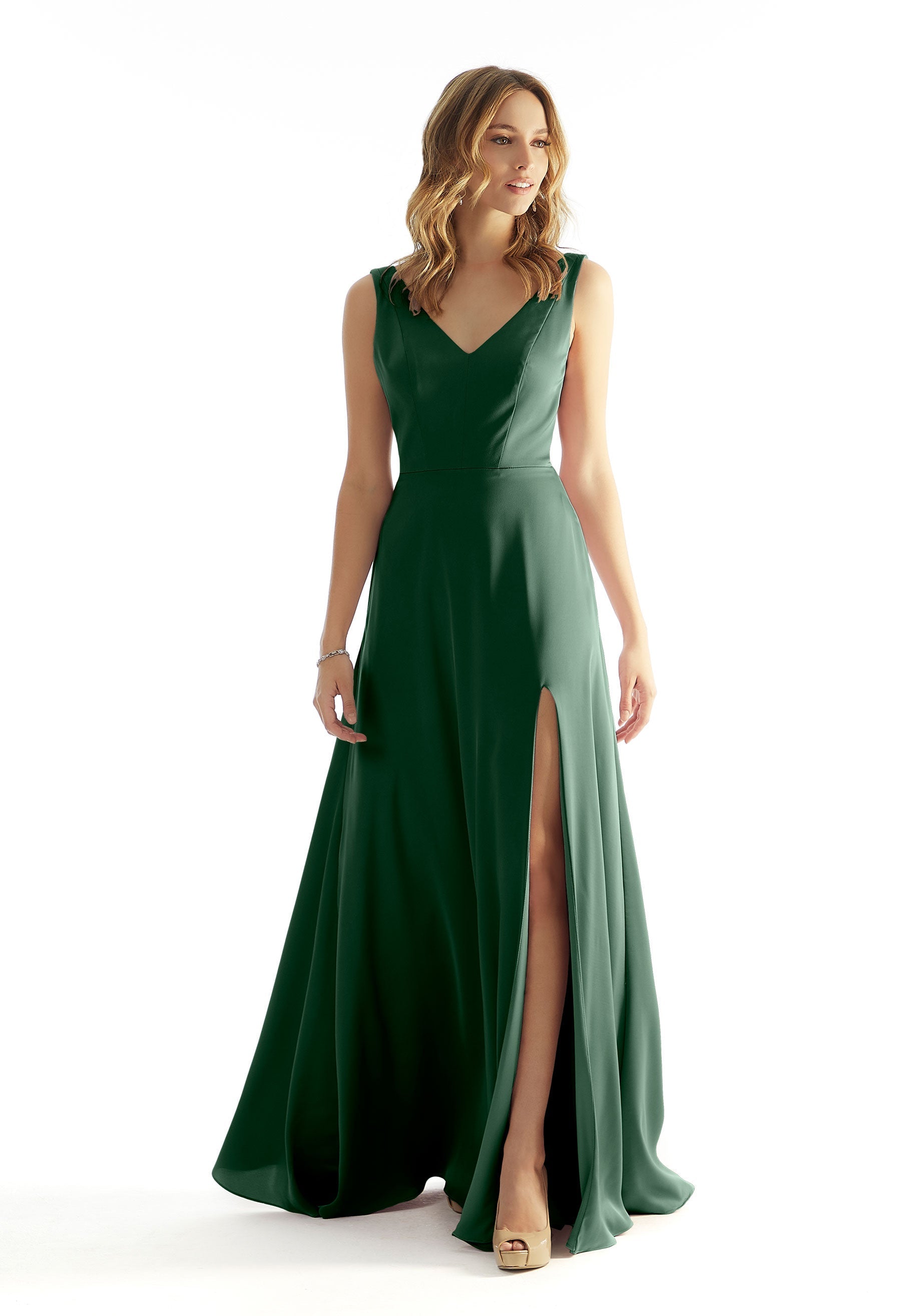 Formal Dresses Long Formal Slit Gown Evening Dress MGNY Madeline Gardner New York 31225 Emerald
