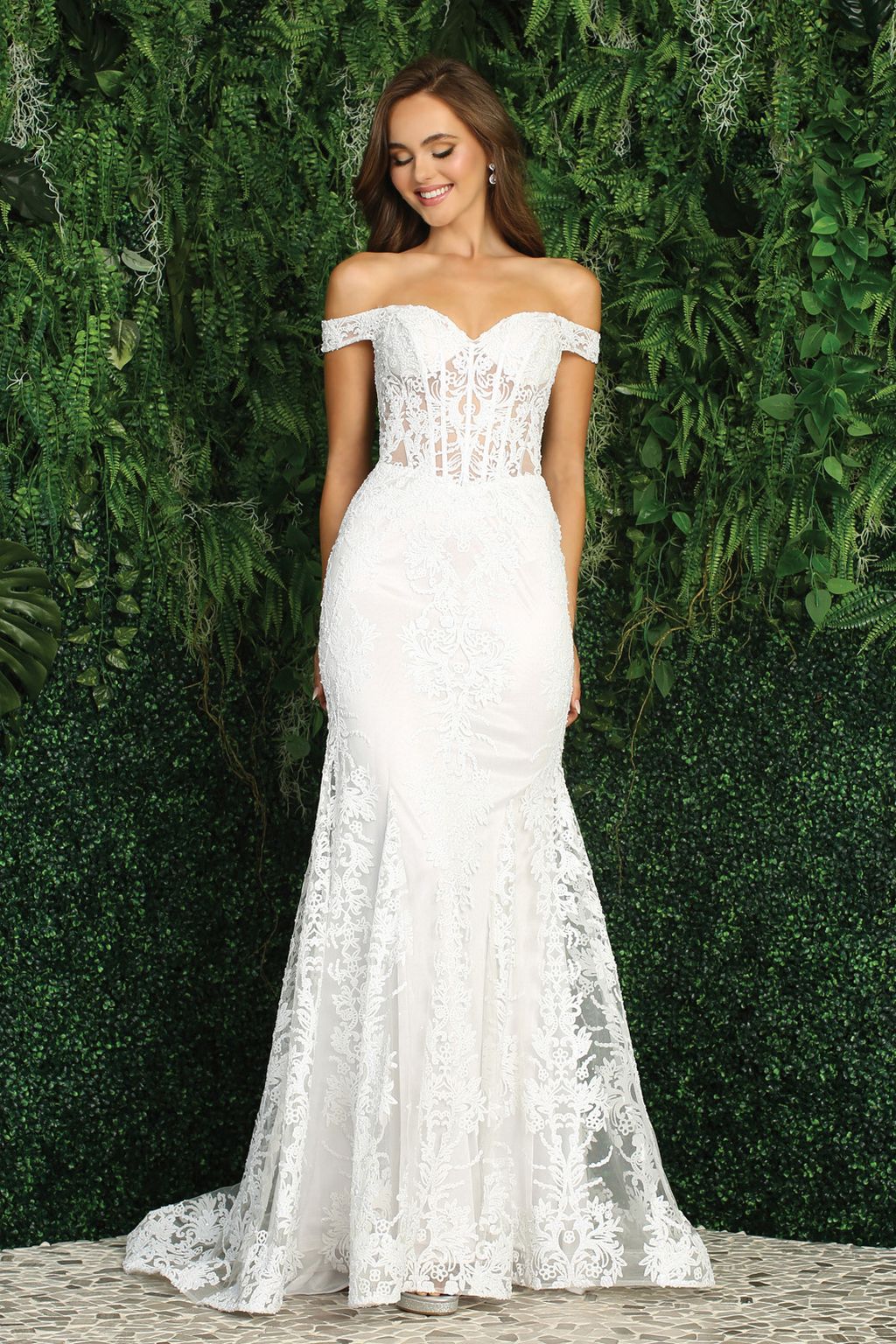 Adora 3123 Long Bridal Gown Glitter Mermaid Wedding Dress - White / L Adora 3123 Long Bridal Gown Glitter Mermaid Wedding Dress - White / L