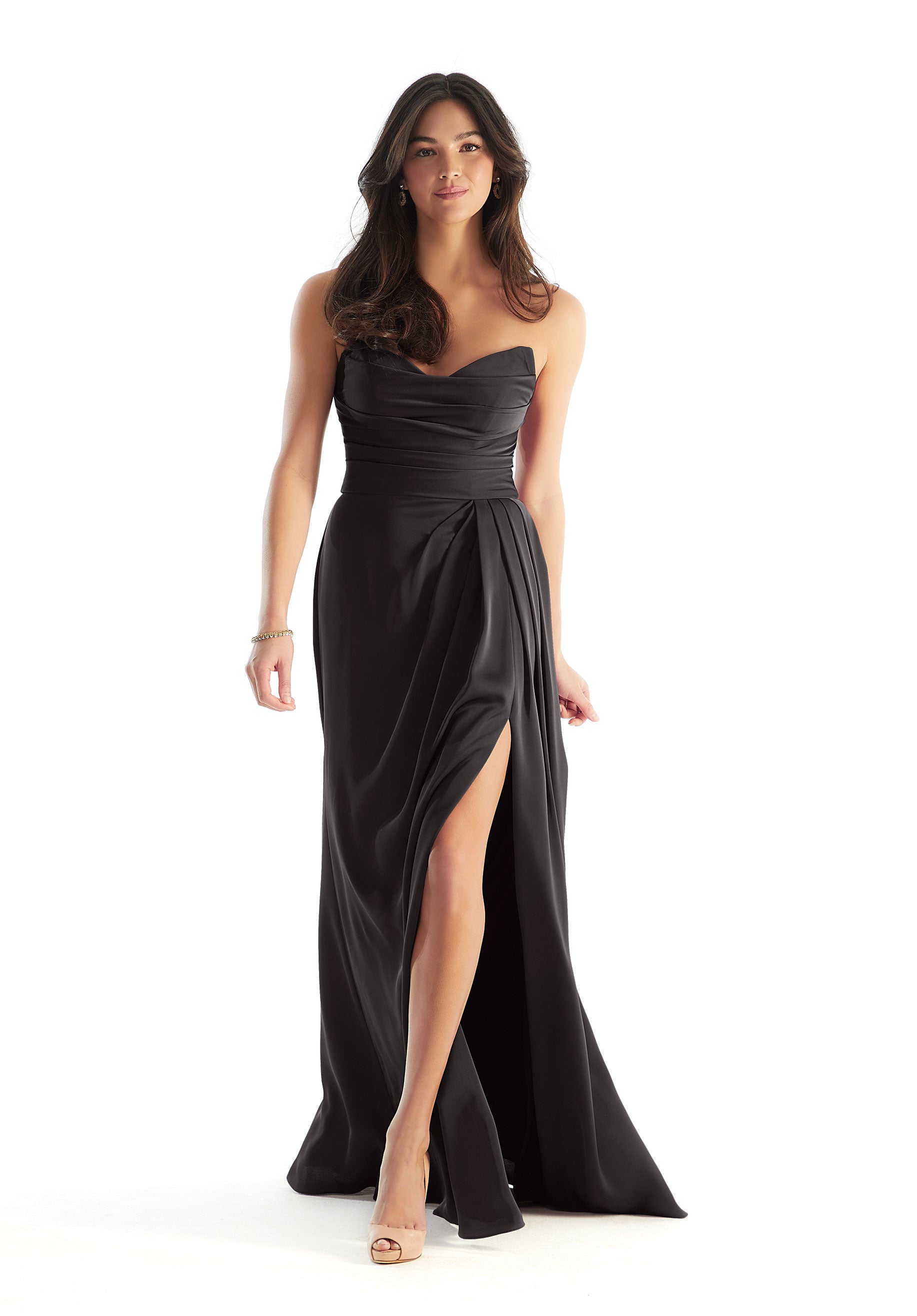 Formal Dresses A Line Long Formal Slit Dress MGNY Madeline Gardner New York 31233 Black