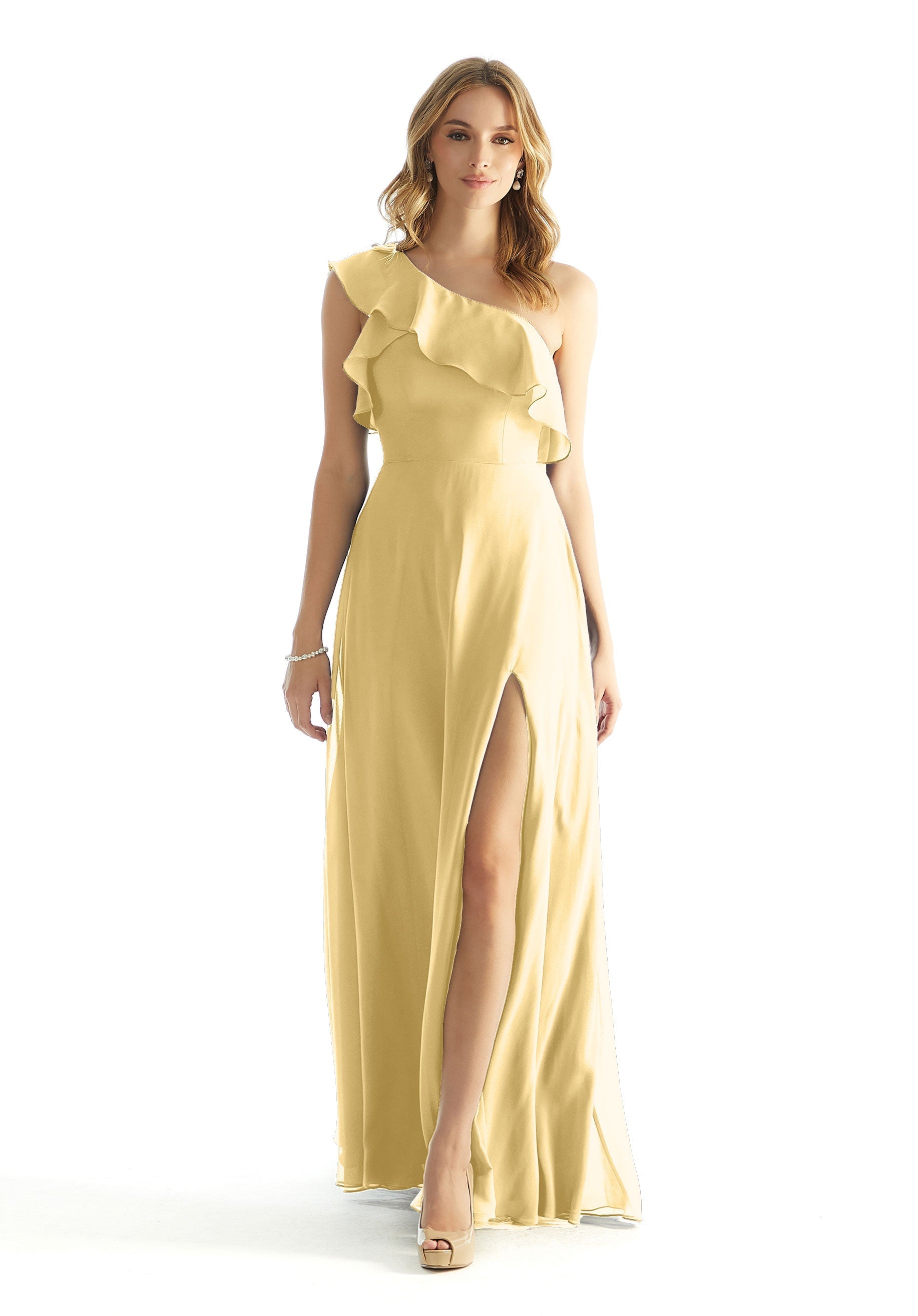 Formal Dresses Long Ruffle A Line Formal Dress MGNY Madeline Gardner New York 31235 Buttercup