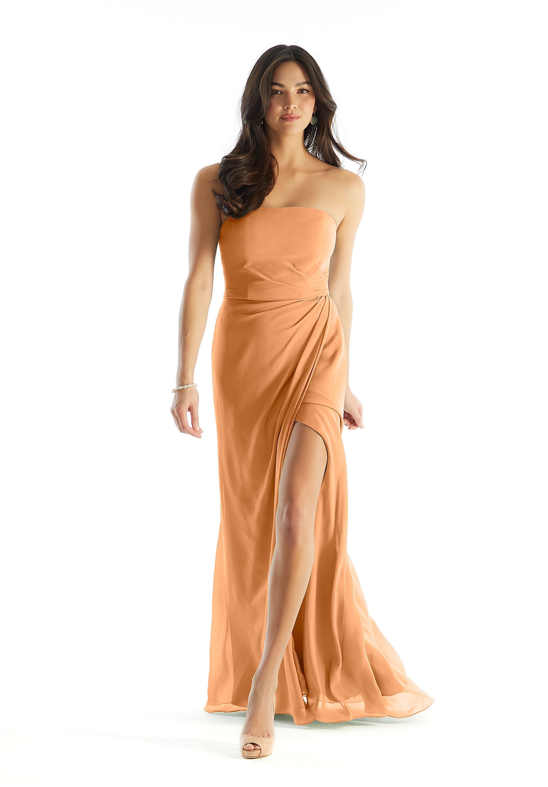 Formal Dresses Evening Long Slit Formal Dress MGNY Madeline Gardner New York 31236 Sorbet