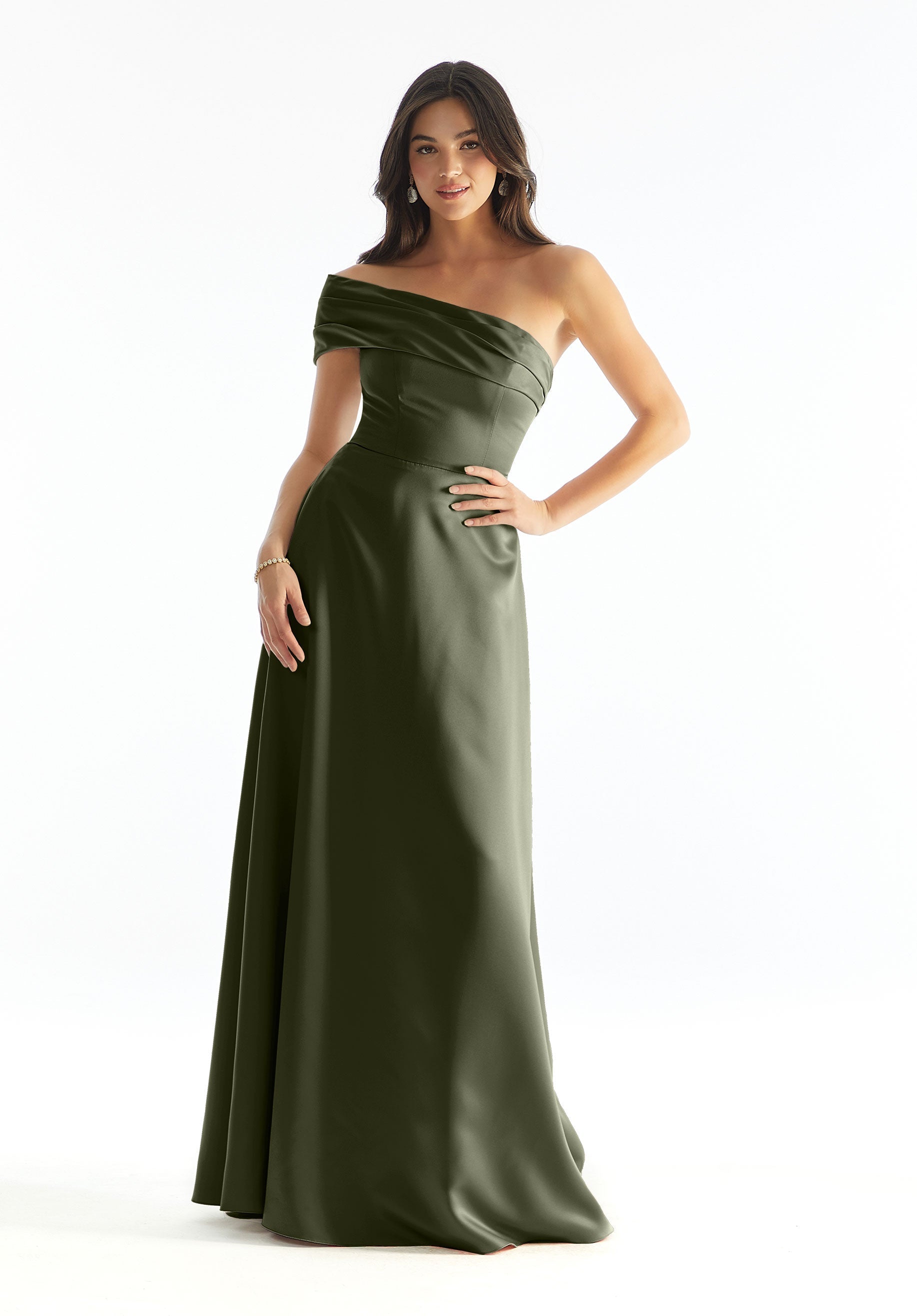 Formal Dresses Slit Formal Long A Line Evening Dress MGNY Madeline Gardner New York 31237 Thyme