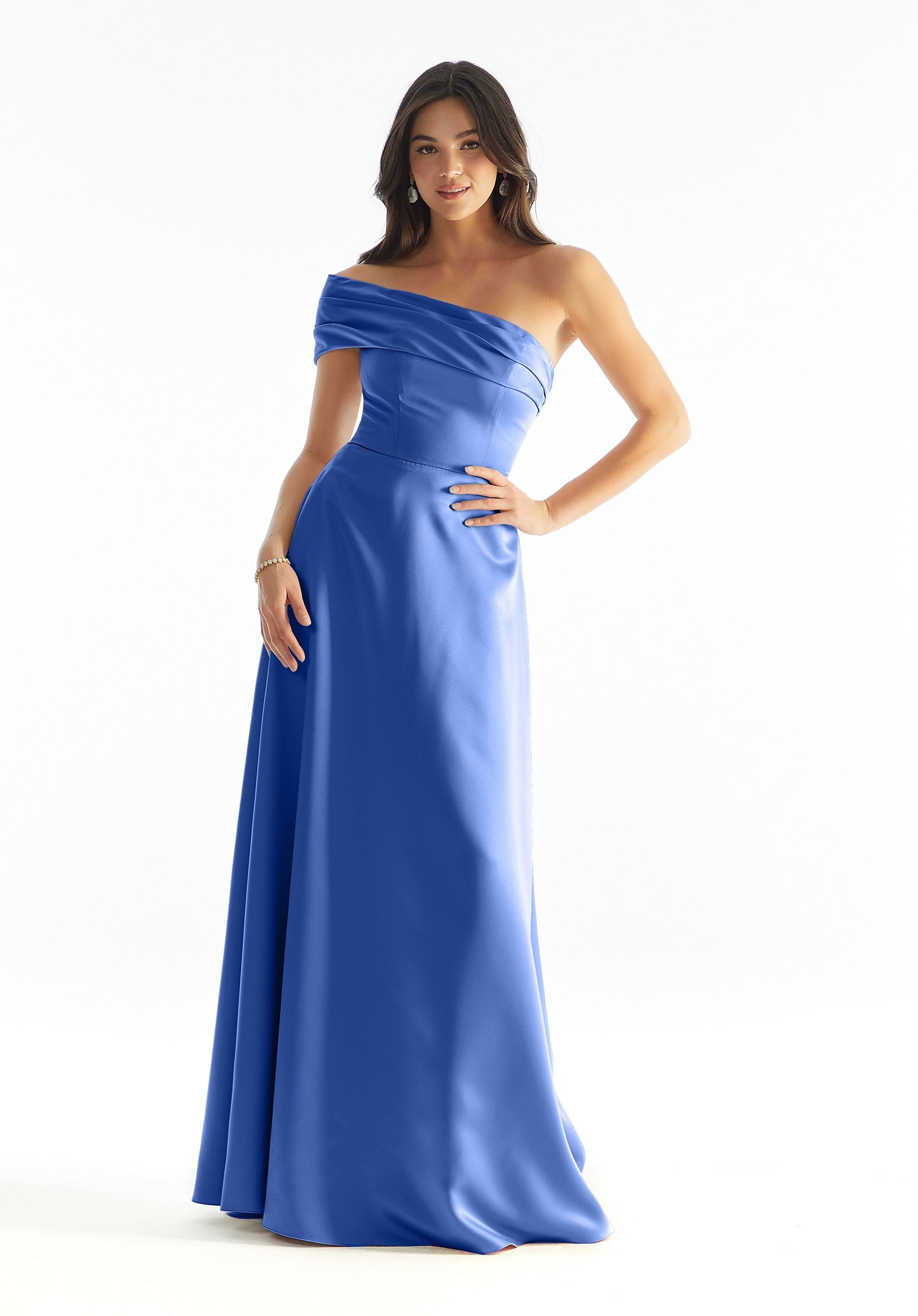 Formal Dresses Long A Line Pleated Formal Evening Dress MGNY Madeline Gardner New York 31237 Amalfi