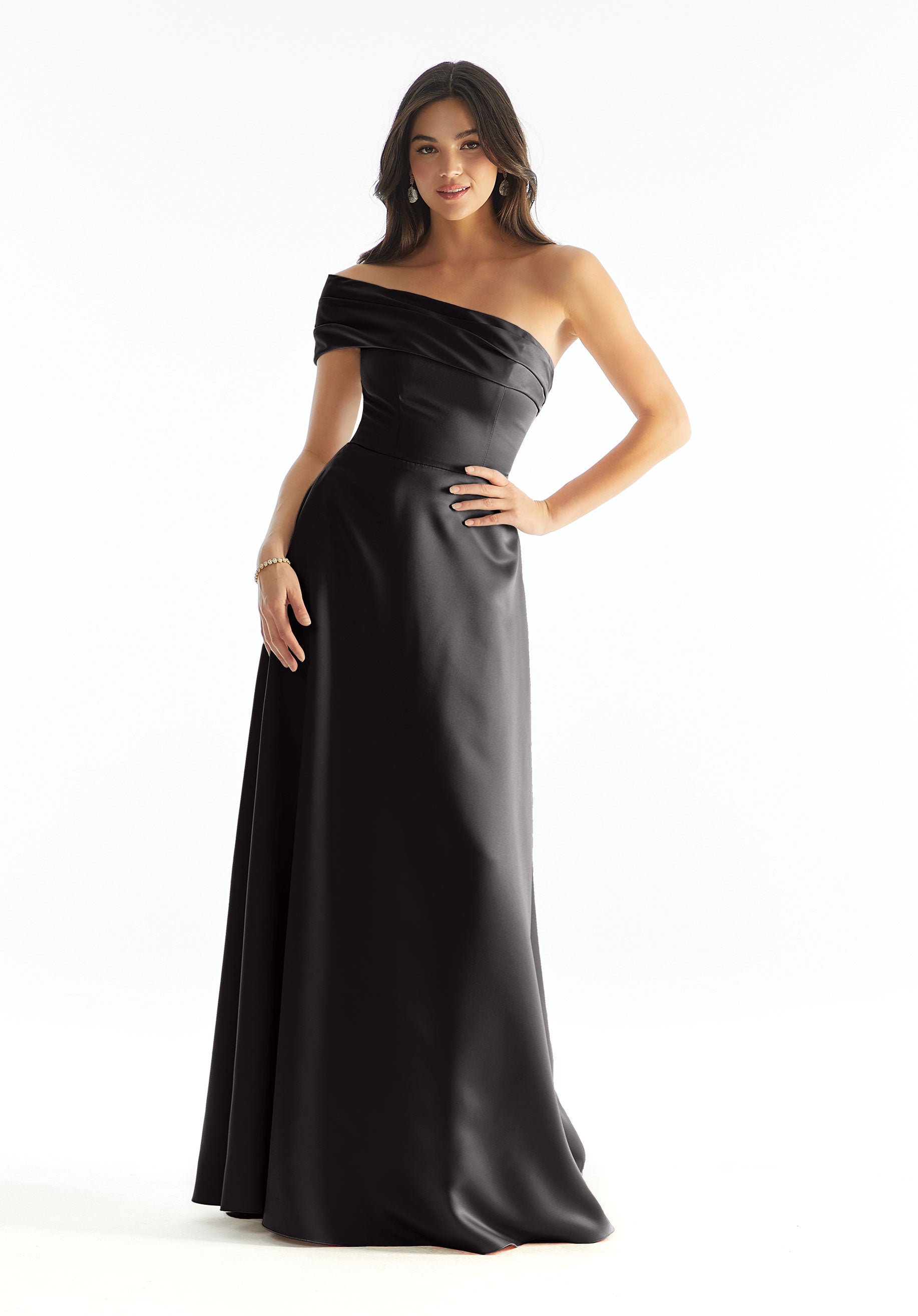 Formal Dresses Slit Formal Long A Line Evening Dress MGNY Madeline Gardner New York 31237 Black
