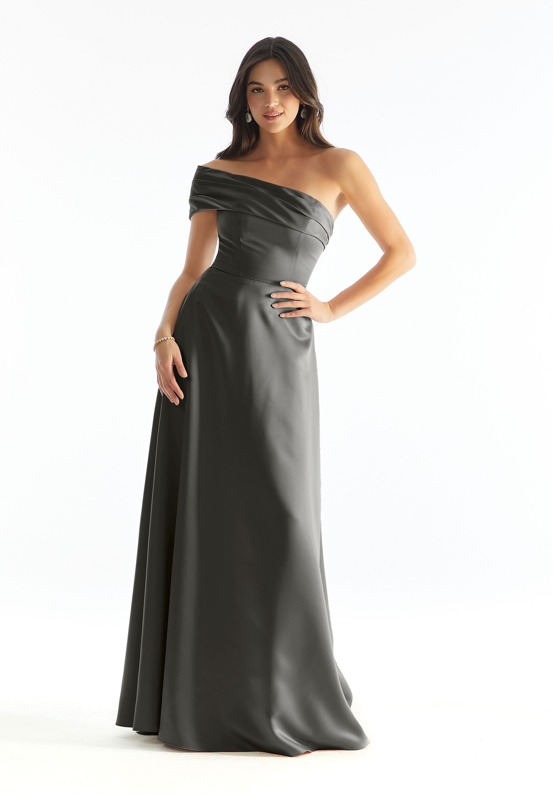 Formal Dresses Formal Long Evening A Line Dress MGNY Madeline Gardner New York 31237 Charcoal