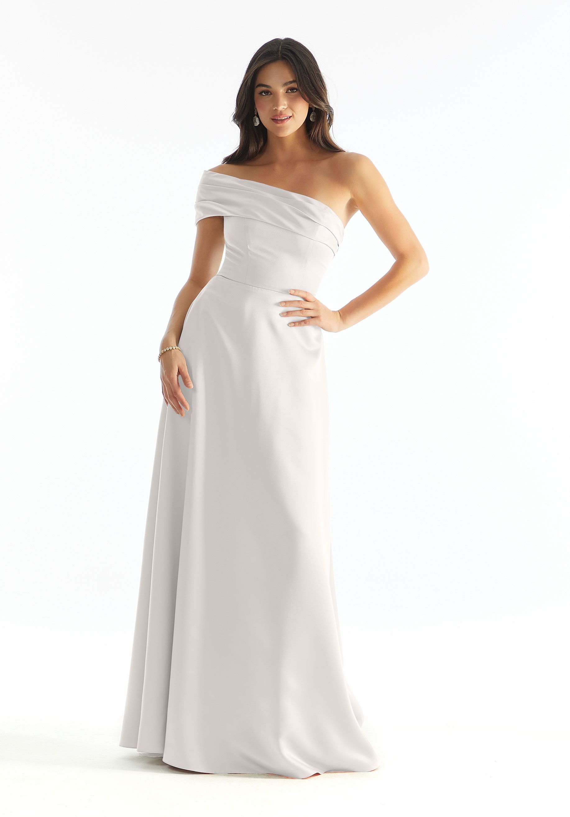 Formal Dresses Slit Formal Long A Line Evening Dress MGNY Madeline Gardner New York 31237 Silver