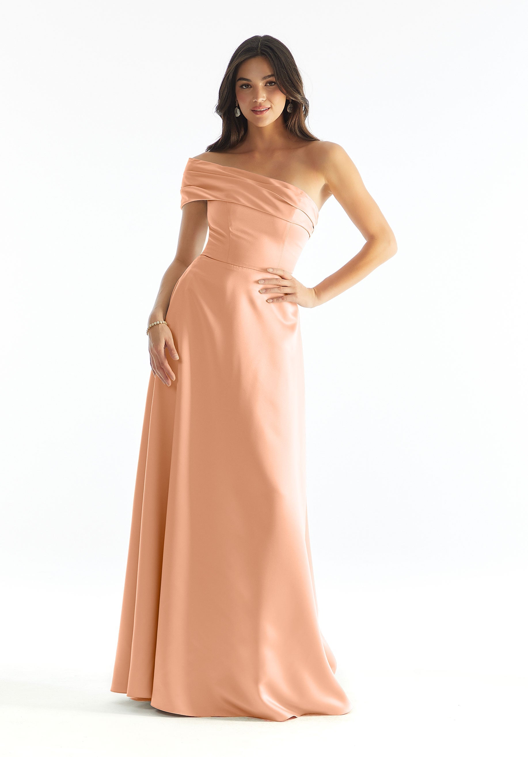 Formal Dresses Formal Evening Long A Line Dress MGNY Madeline Gardner New York 31237 Peach
