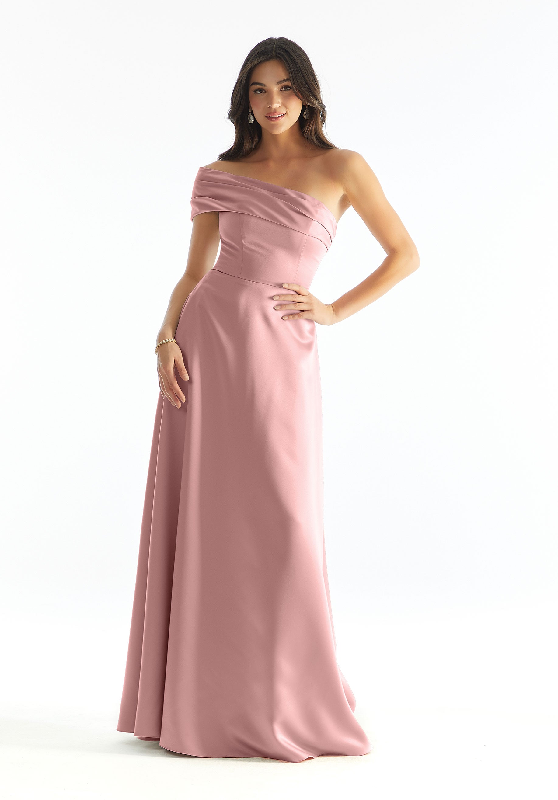 Formal Dresses Formal A Line Slit Long Dress MGNY Madeline Gardner New York 31237 Desert Rose