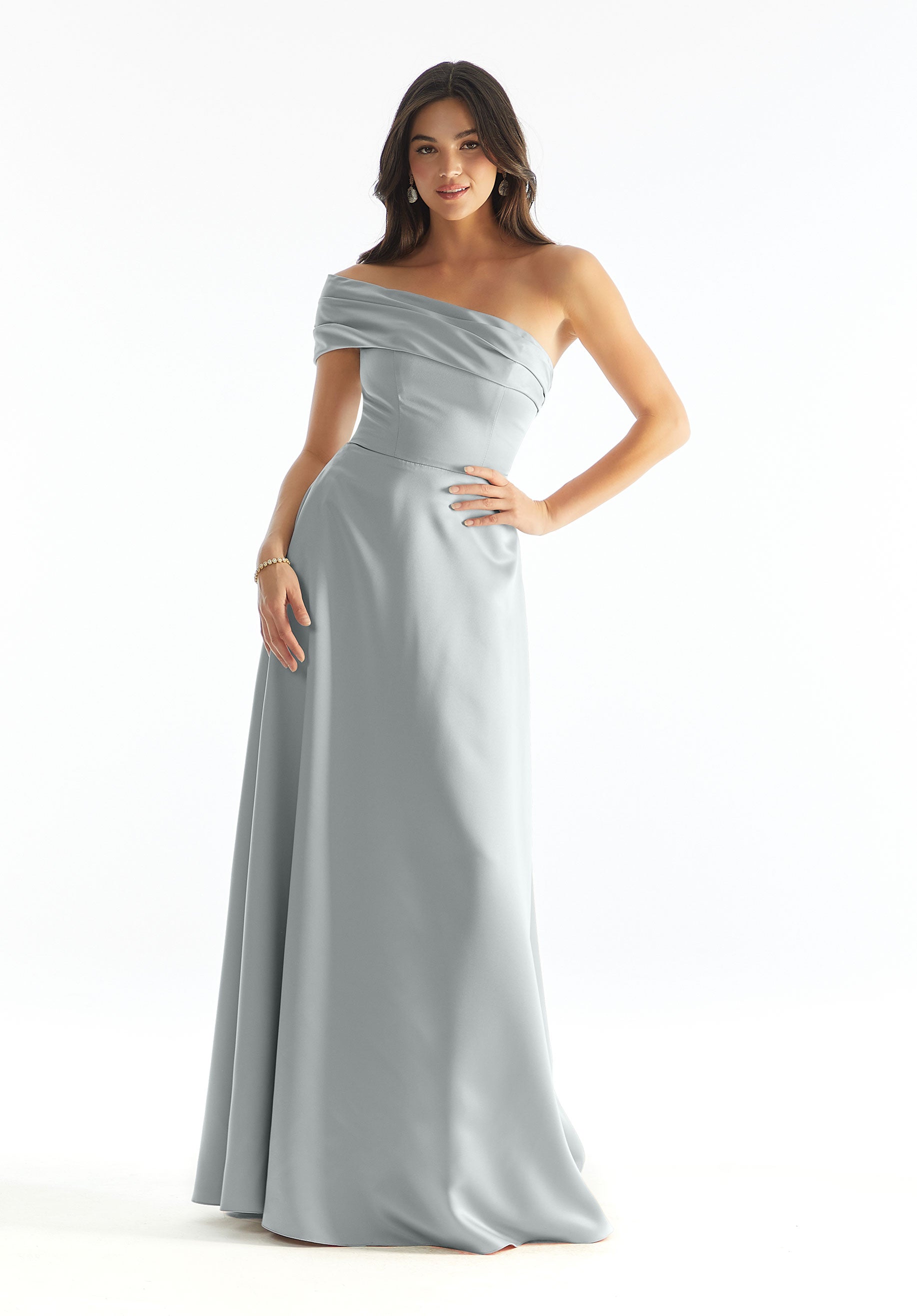 Formal Dresses Formal A Line Slit Long Dress MGNY Madeline Gardner New York 31237 Dove