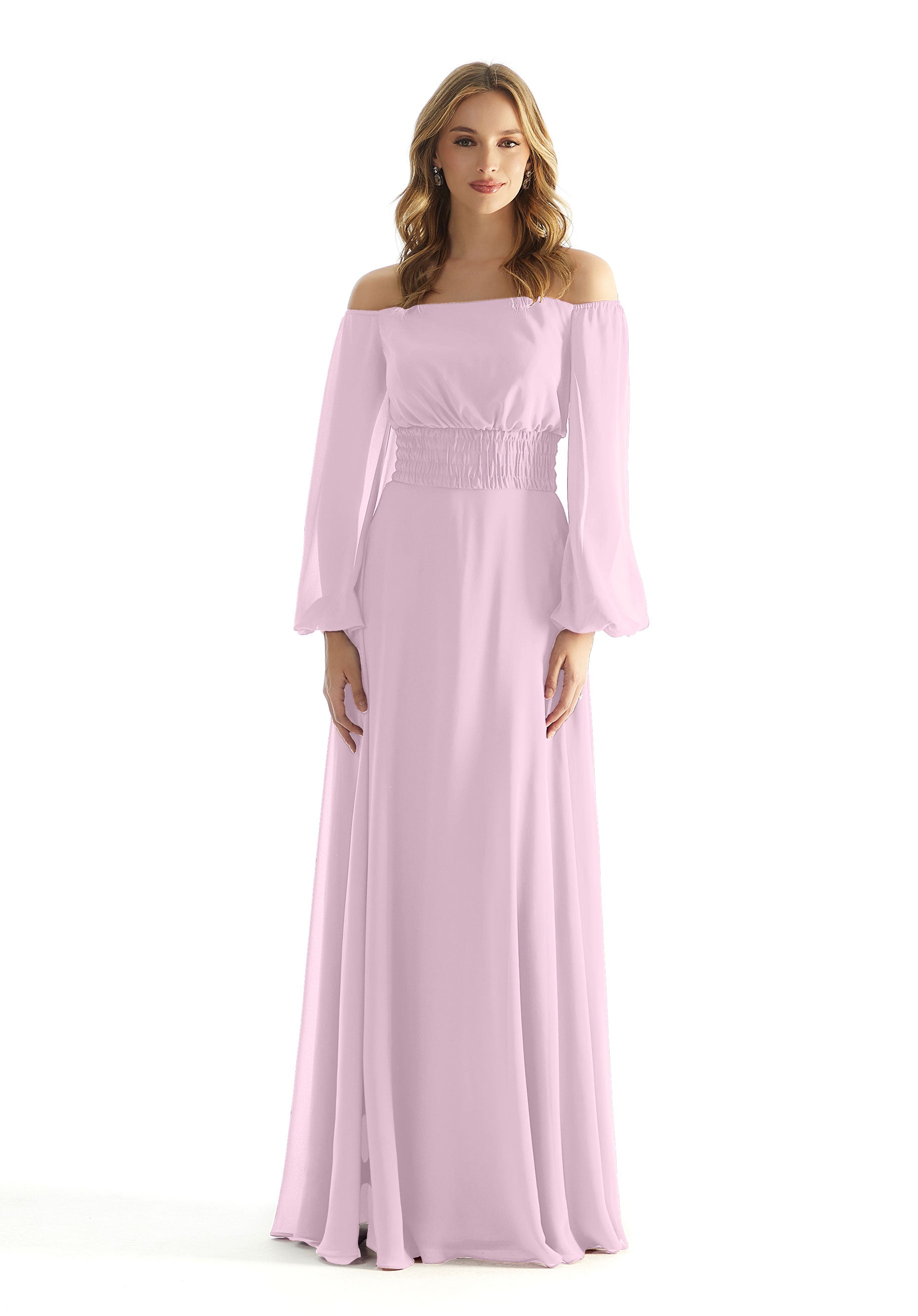 Formal Dresses A Line Long Sleeve Evening Formal Dress MGNY Madeline Gardner New York 31238 Blossom