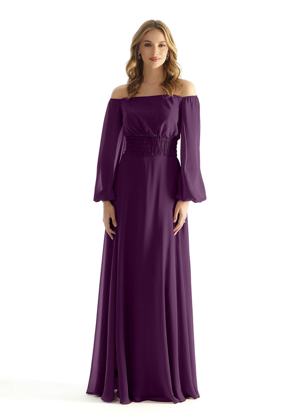 Formal A Line Evening Long Sleeve Dress MGNY Madeline Gardner New York 31238