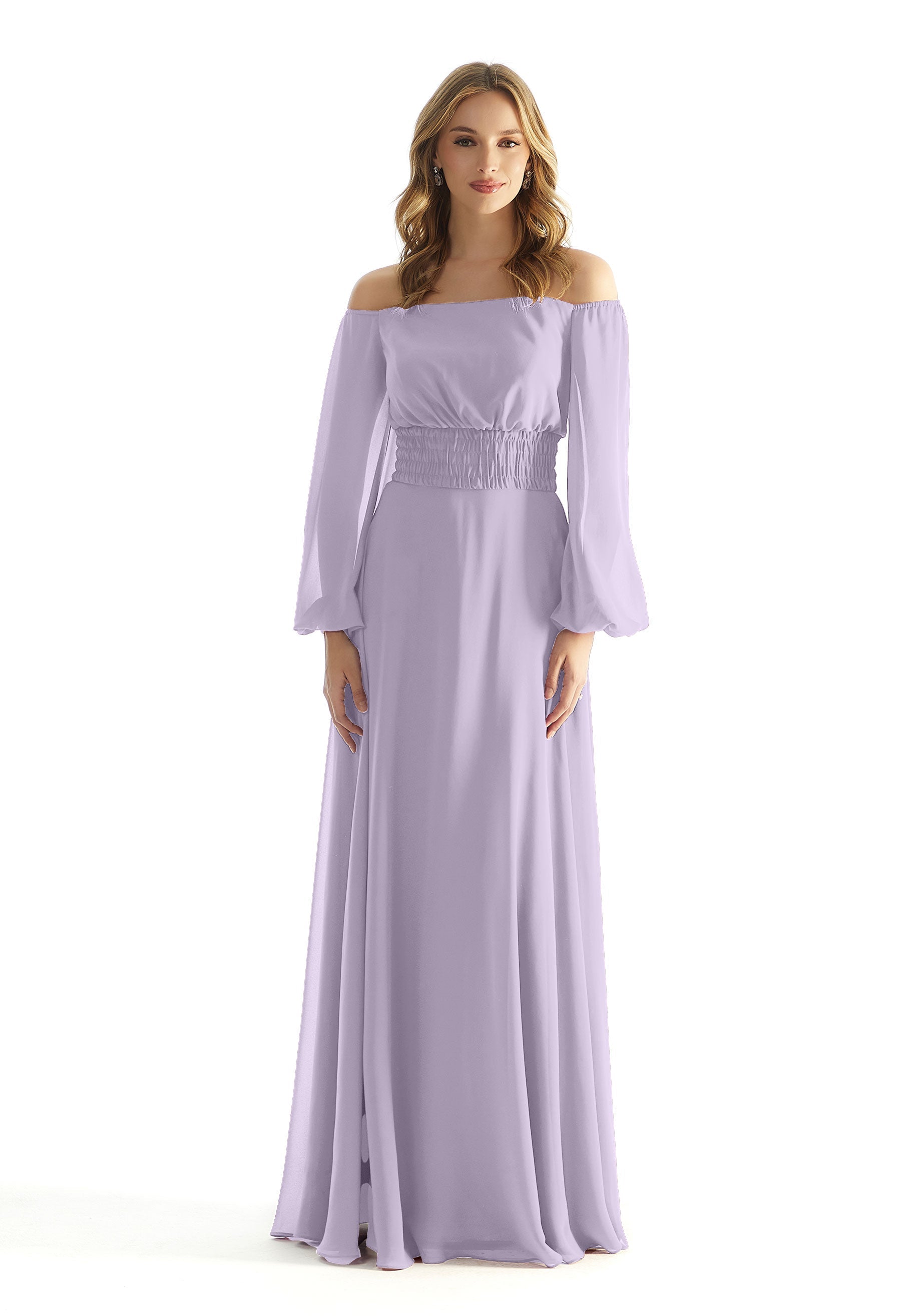 Formal Dresses Formal Evening A Line Long Sleeve Dress MGNY Madeline Gardner New York 31238 Violet