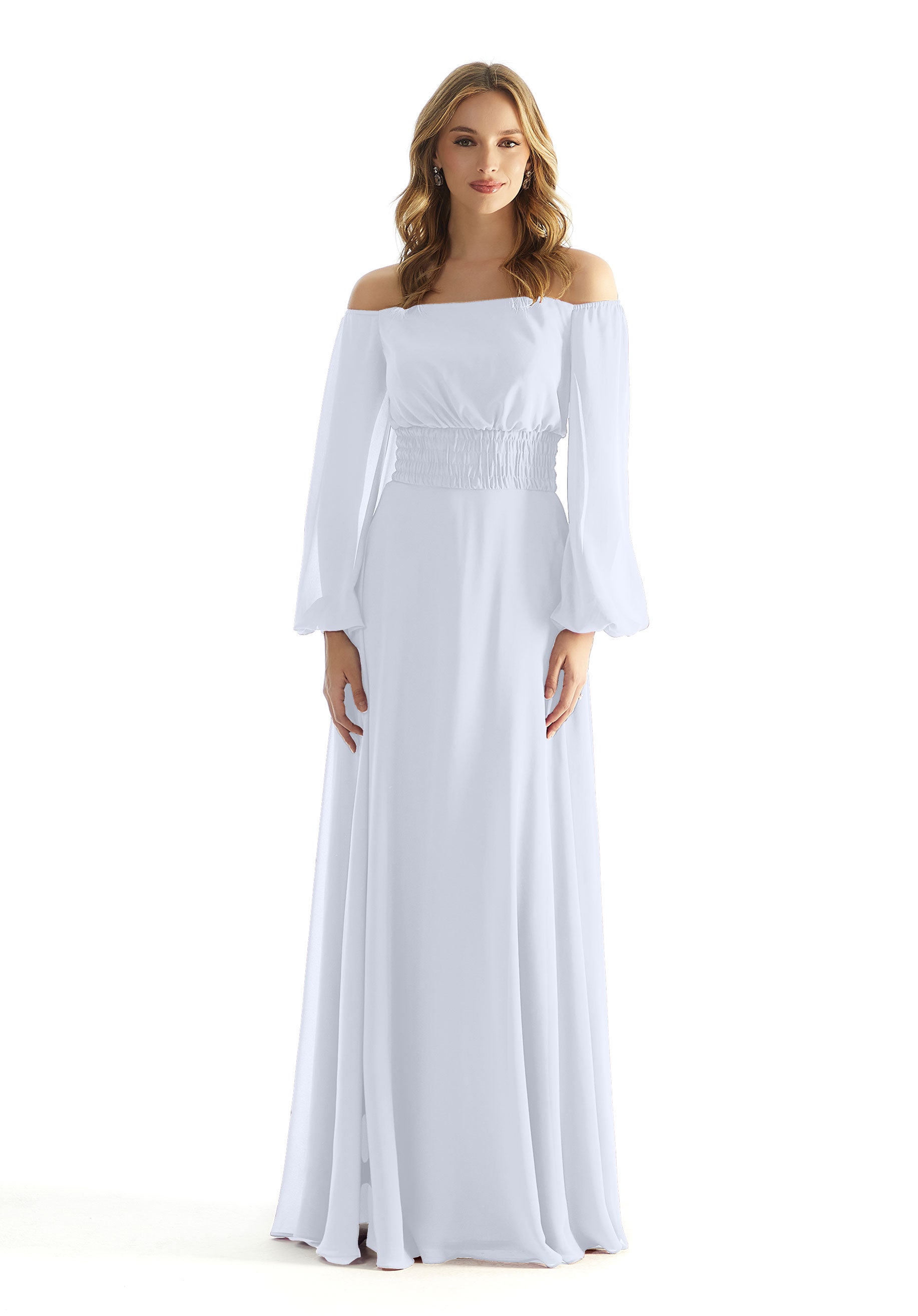 Formal Dresses Evening Formal A Line Long Sleeve Dress MGNY Madeline Gardner New York 31238 Fog