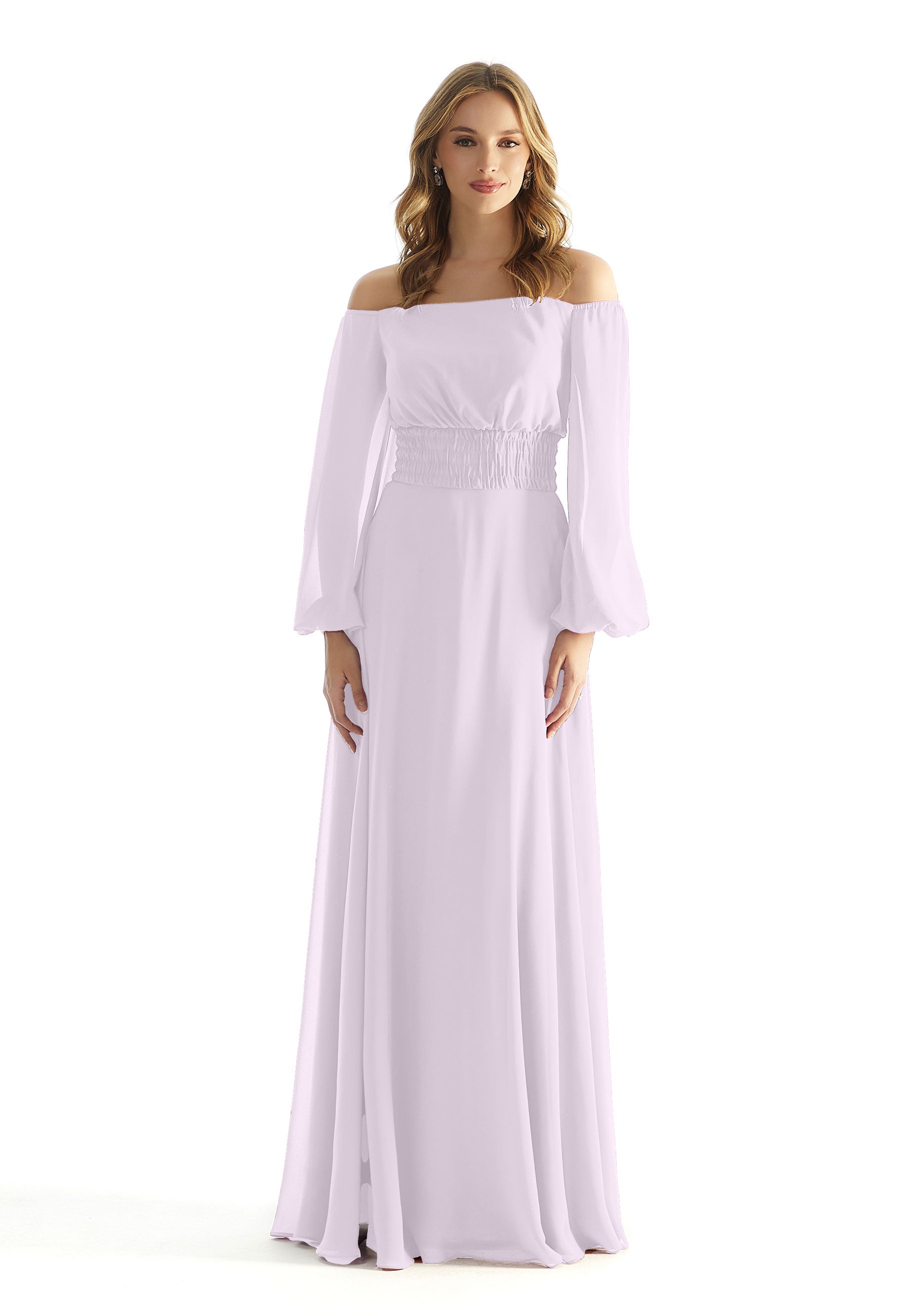 Formal Dresses Long Sleeve Formal A Line Evening Dress MGNY Madeline Gardner New York 31238 Wisteria